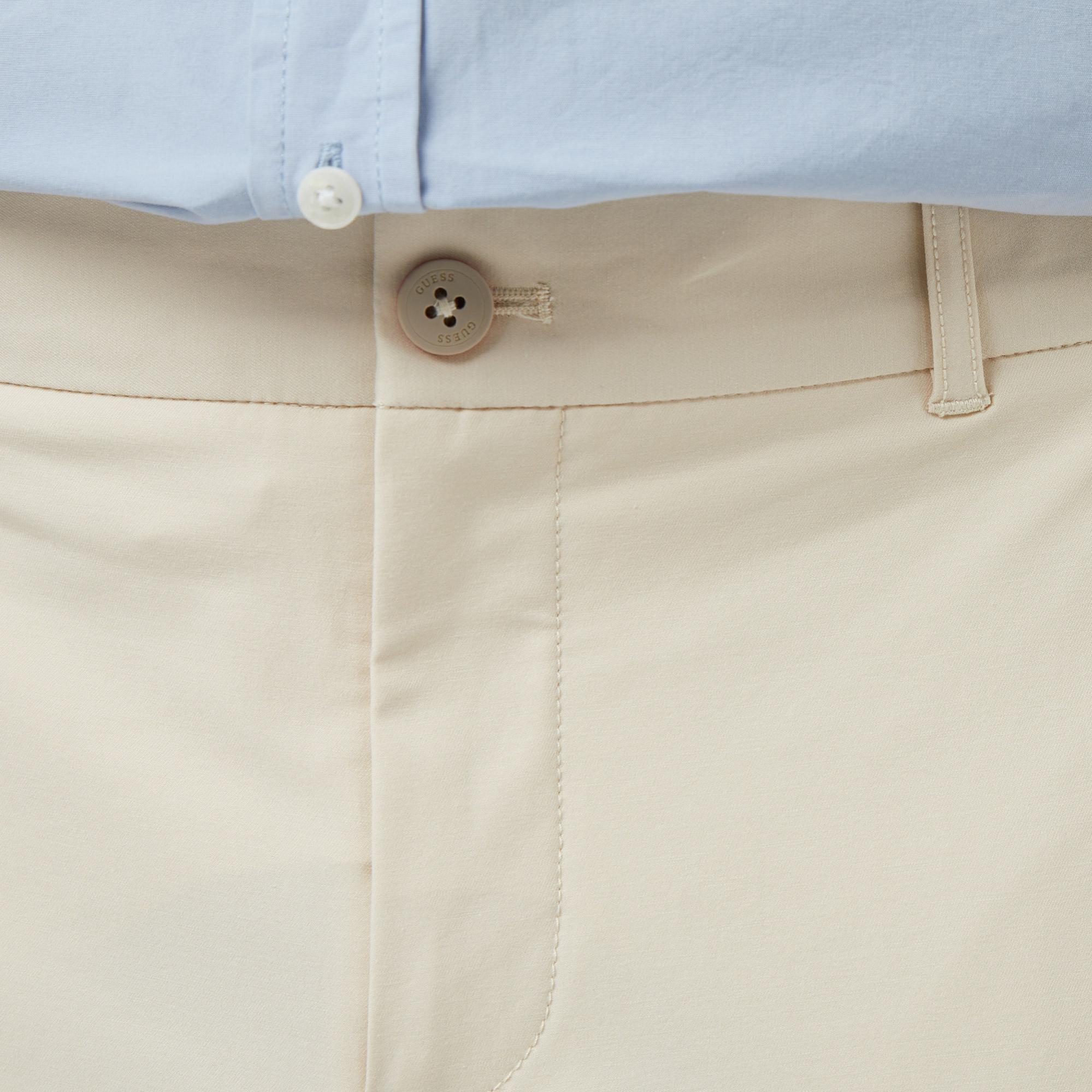 Guess Myron Slim Fit Erkek Krem Pantolon