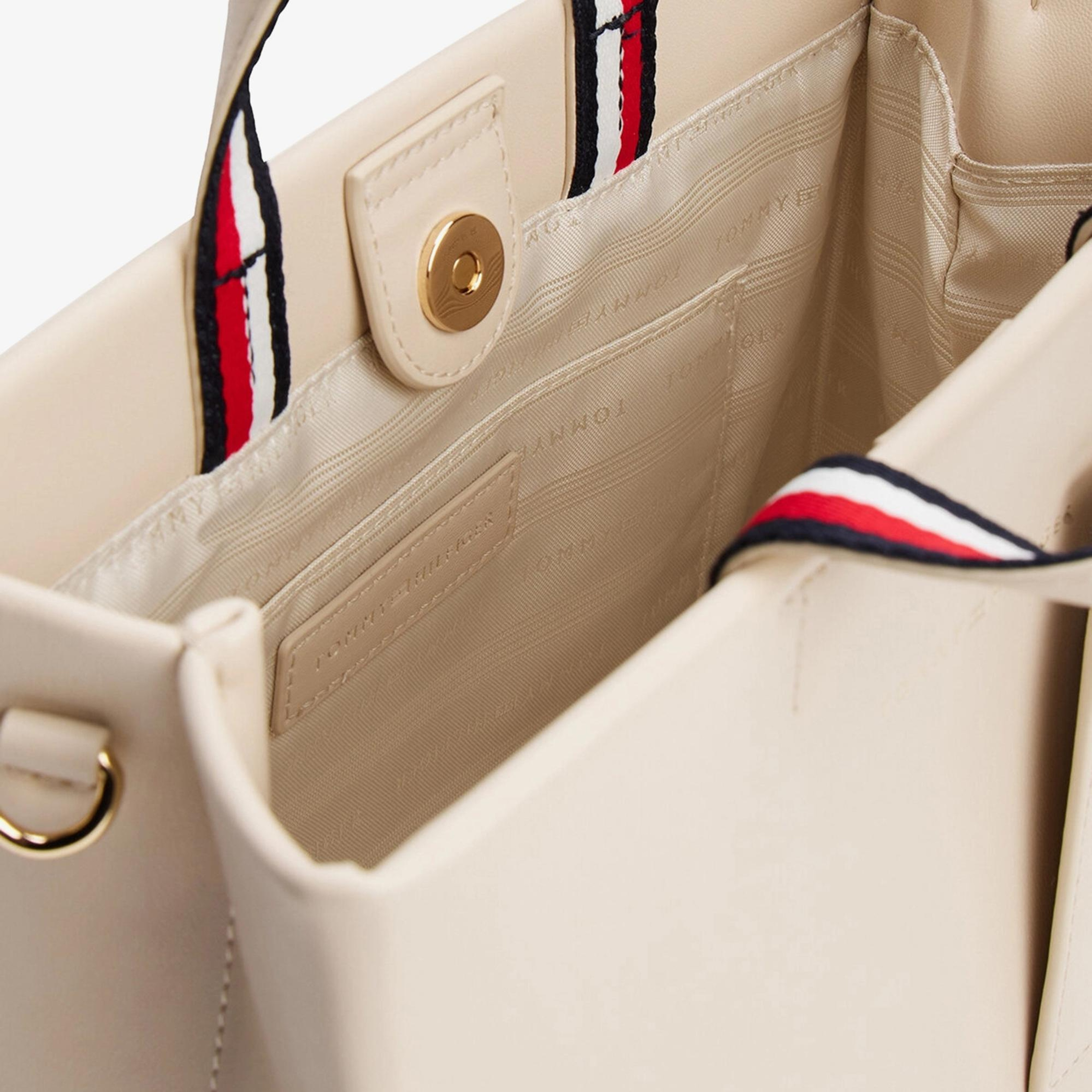 Tommy Hilfiger Established Med Shopper Kadın Bej Tote Çantası