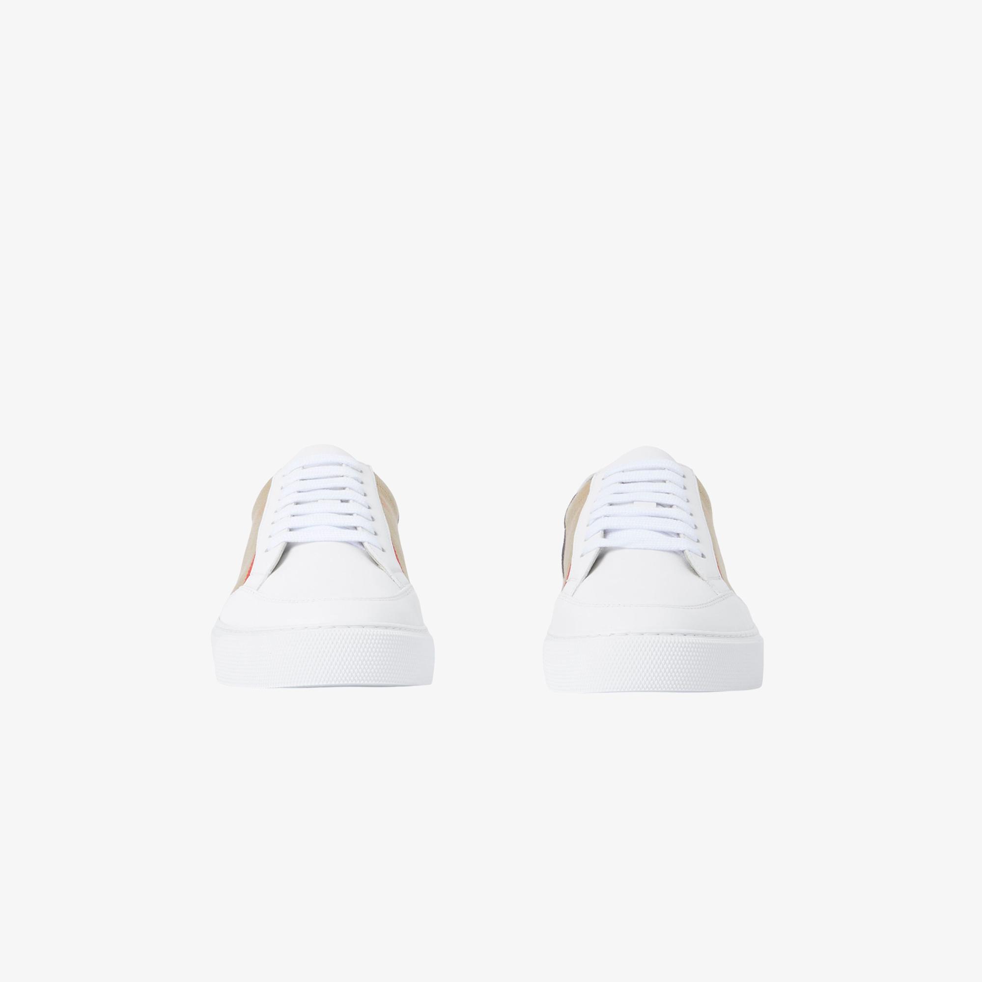 Burberry House Check and Leather Kadın Beyaz Sneaker