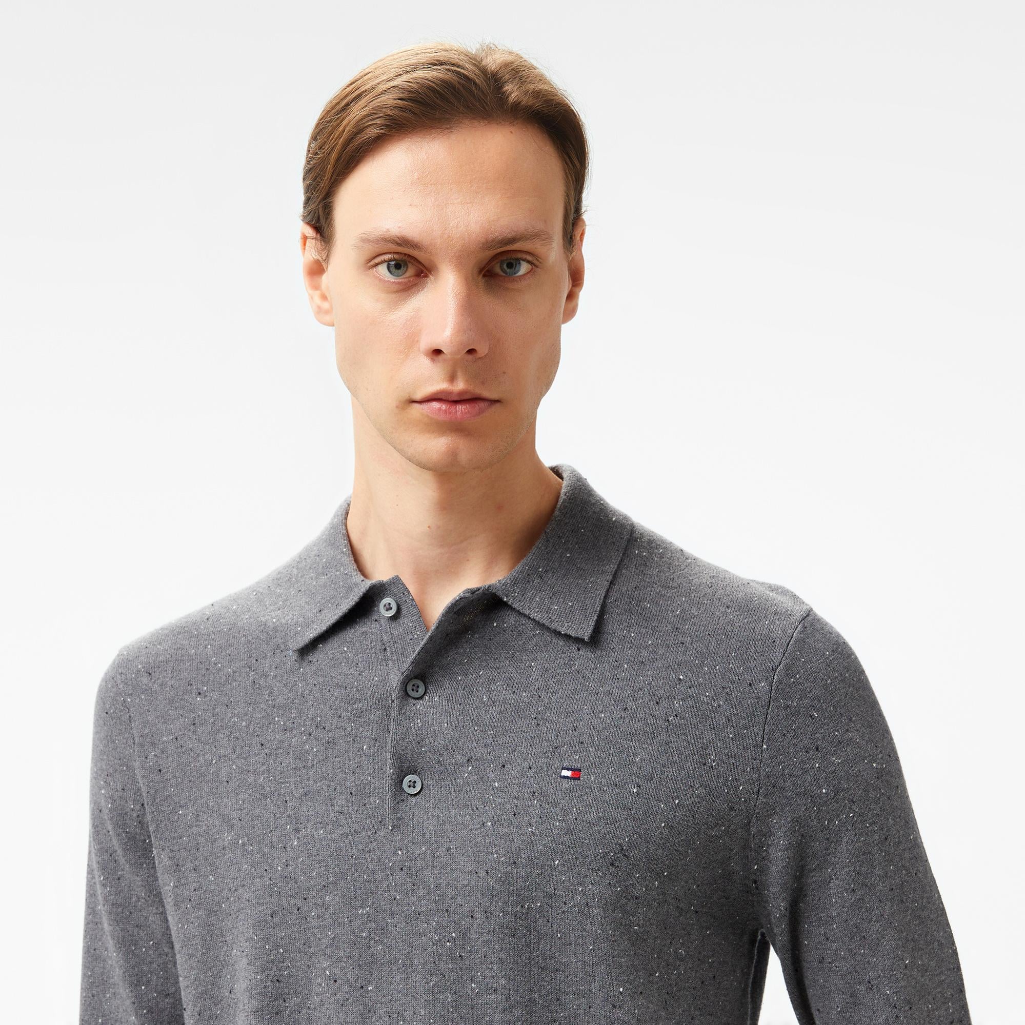 Tommy Hilfiger Pima Erkek Gri Kazak