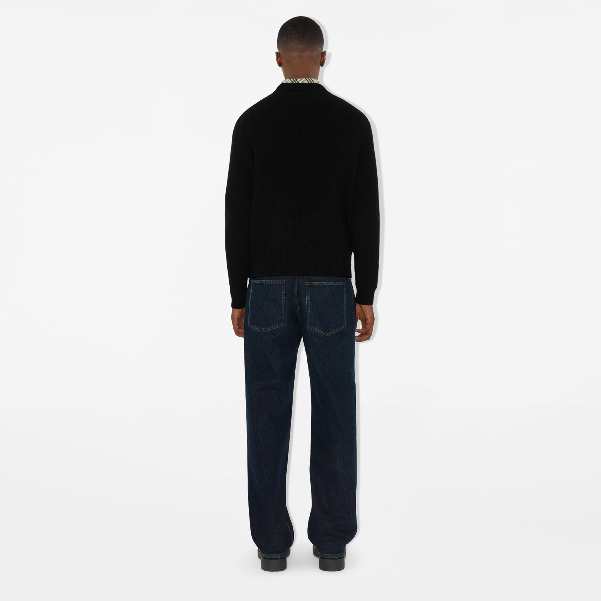 Burberry Pai Wool Cashmere Erkek Siyah Kazak