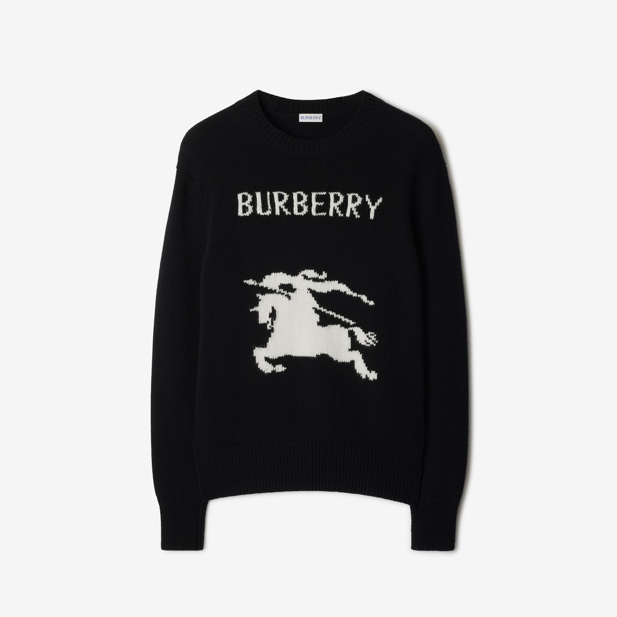 Burberry Pai Wool Cashmere Erkek Siyah Kazak