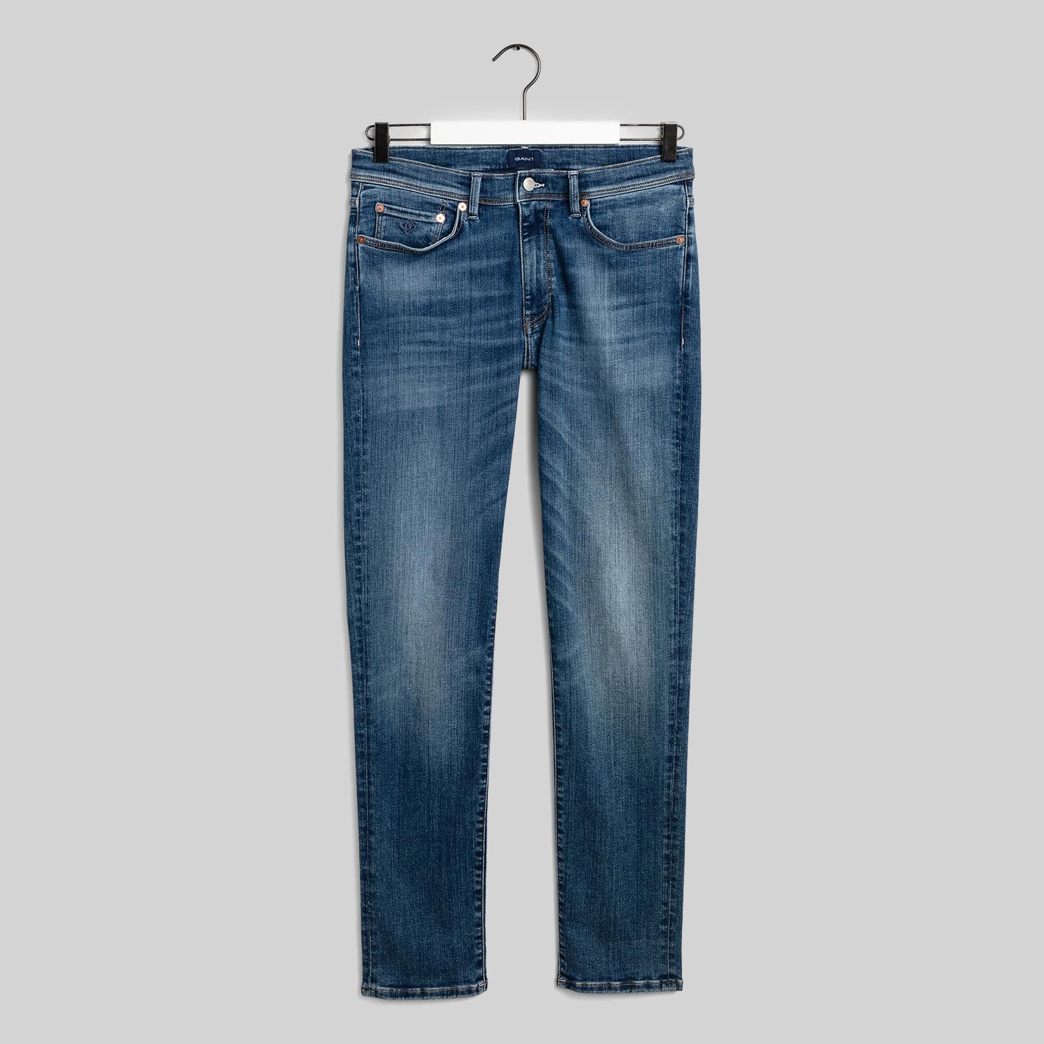 GANT Erkek Mavi Extra Slim Fit Jean Pantolon