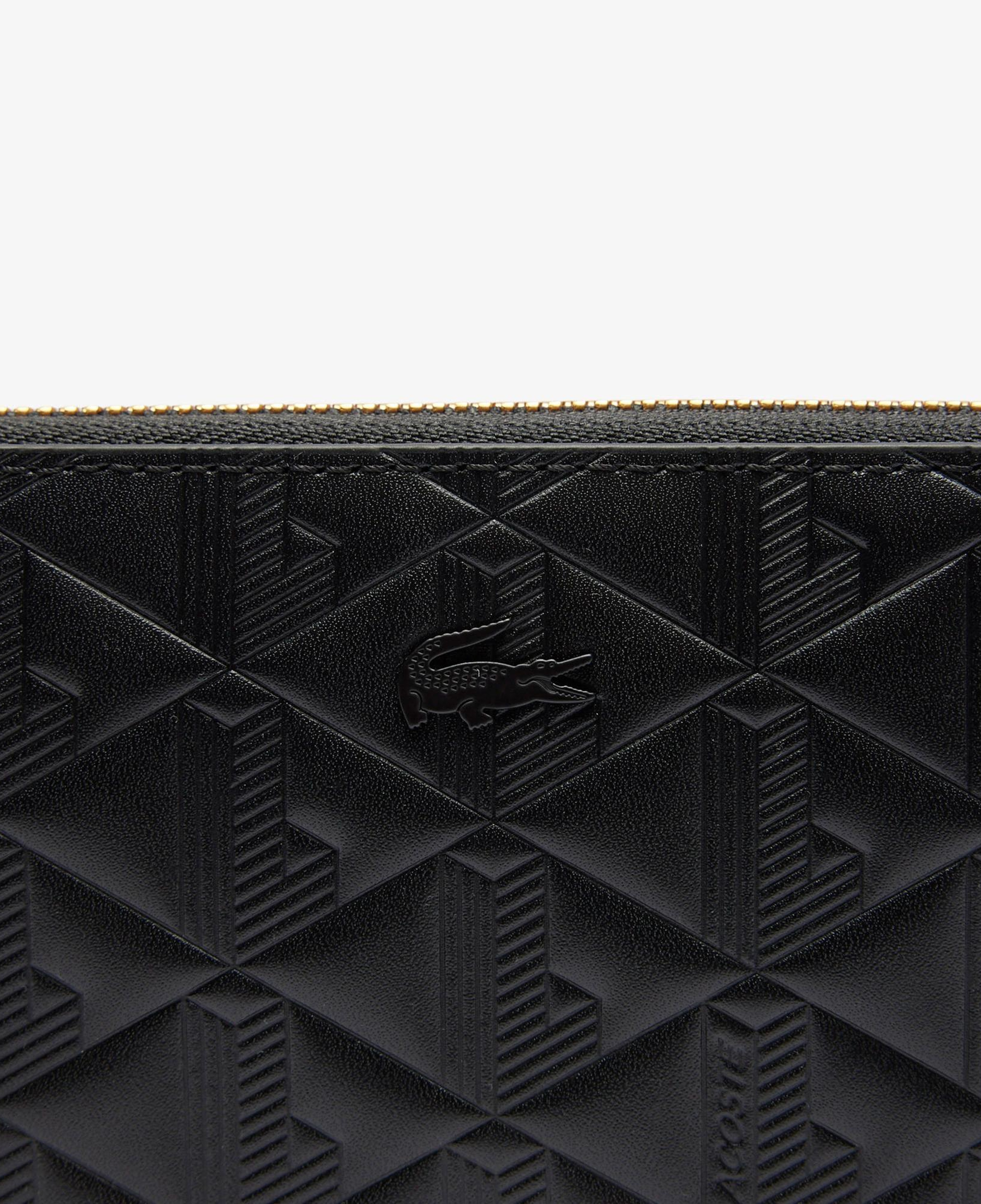 Lacoste Maheki Kadın Monogram Deri  Siyah Cüzdan