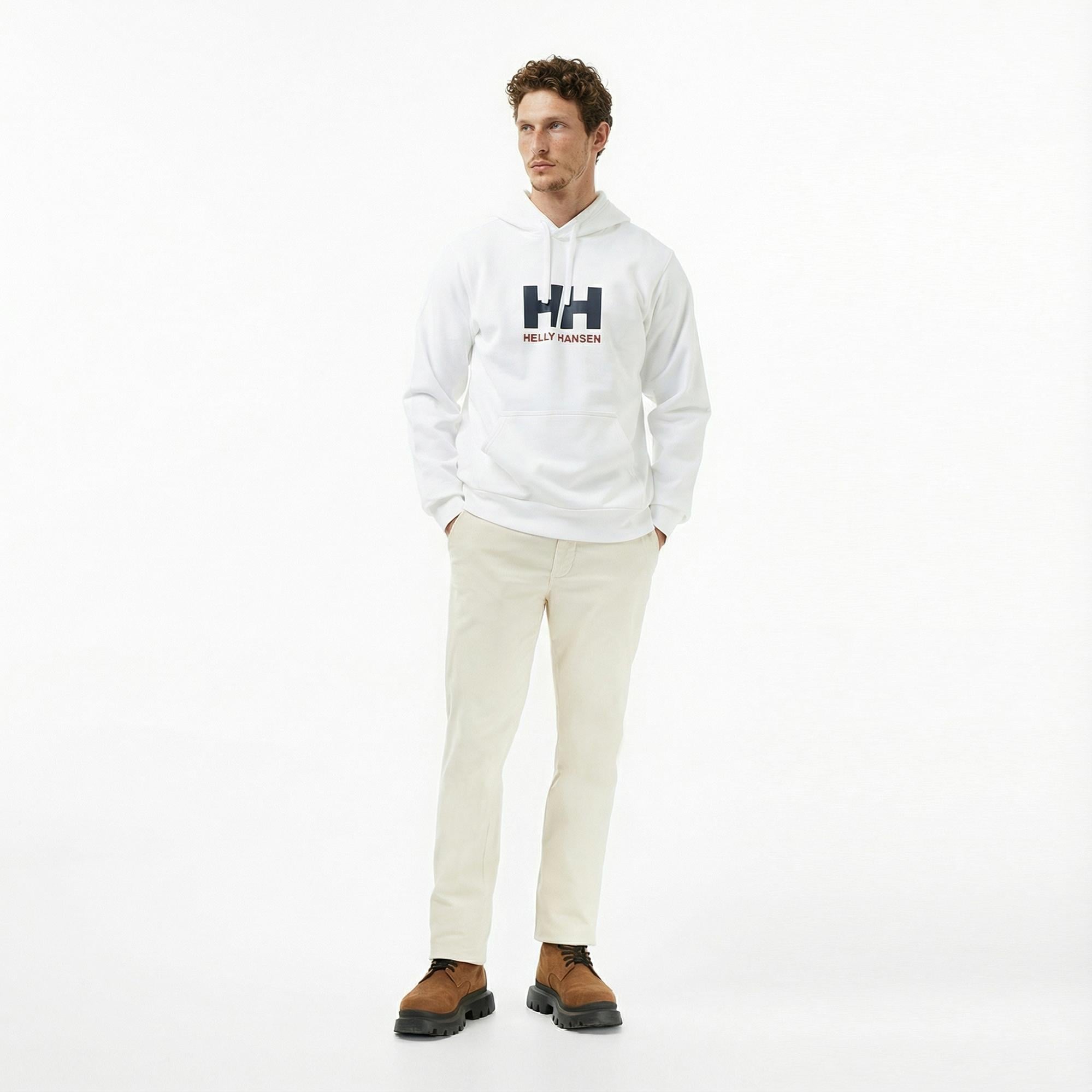 Helly Hansen Logo 3.0 Erkek Beyaz Sweatshirt