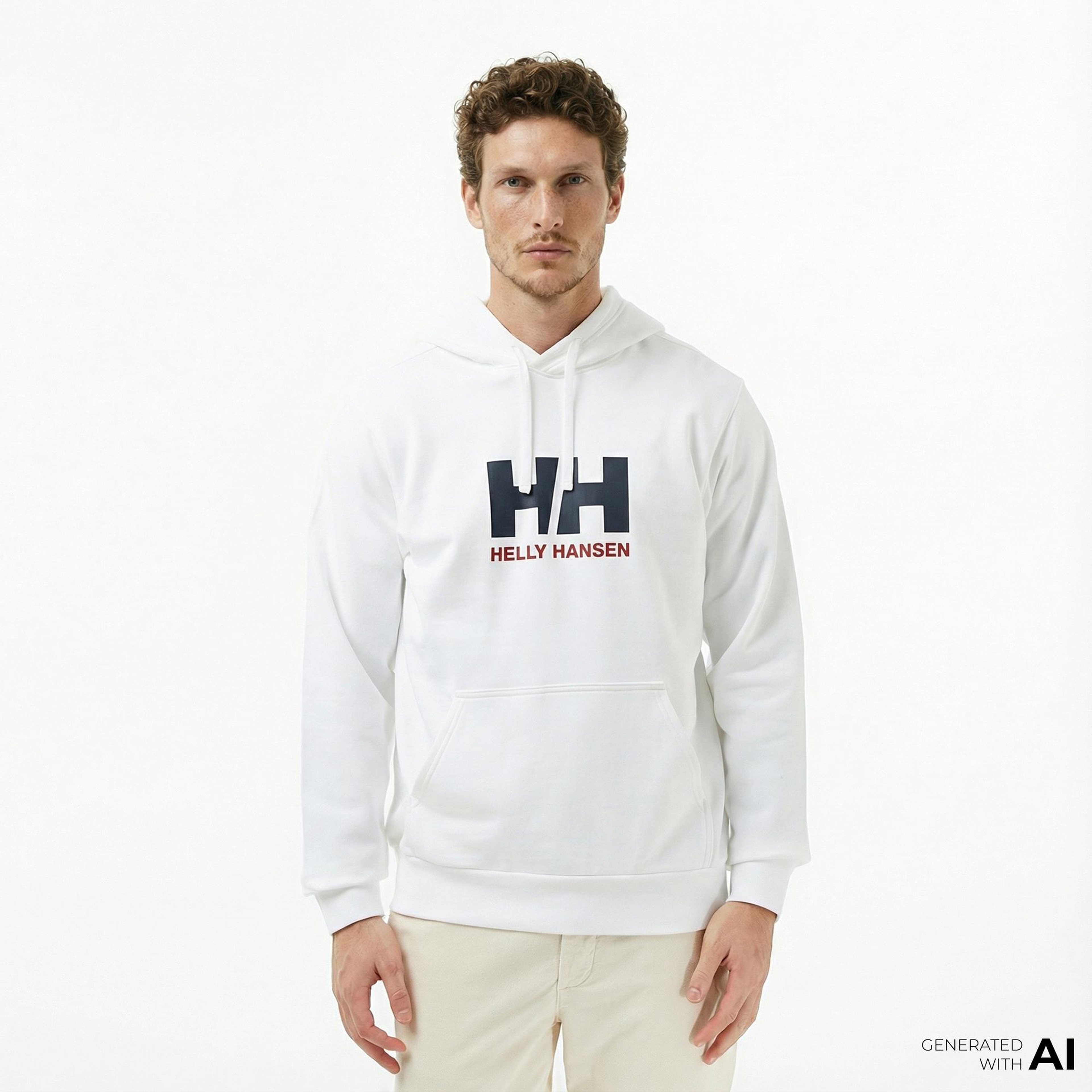Helly Hansen Logo 3.0 Erkek Beyaz Sweatshirt