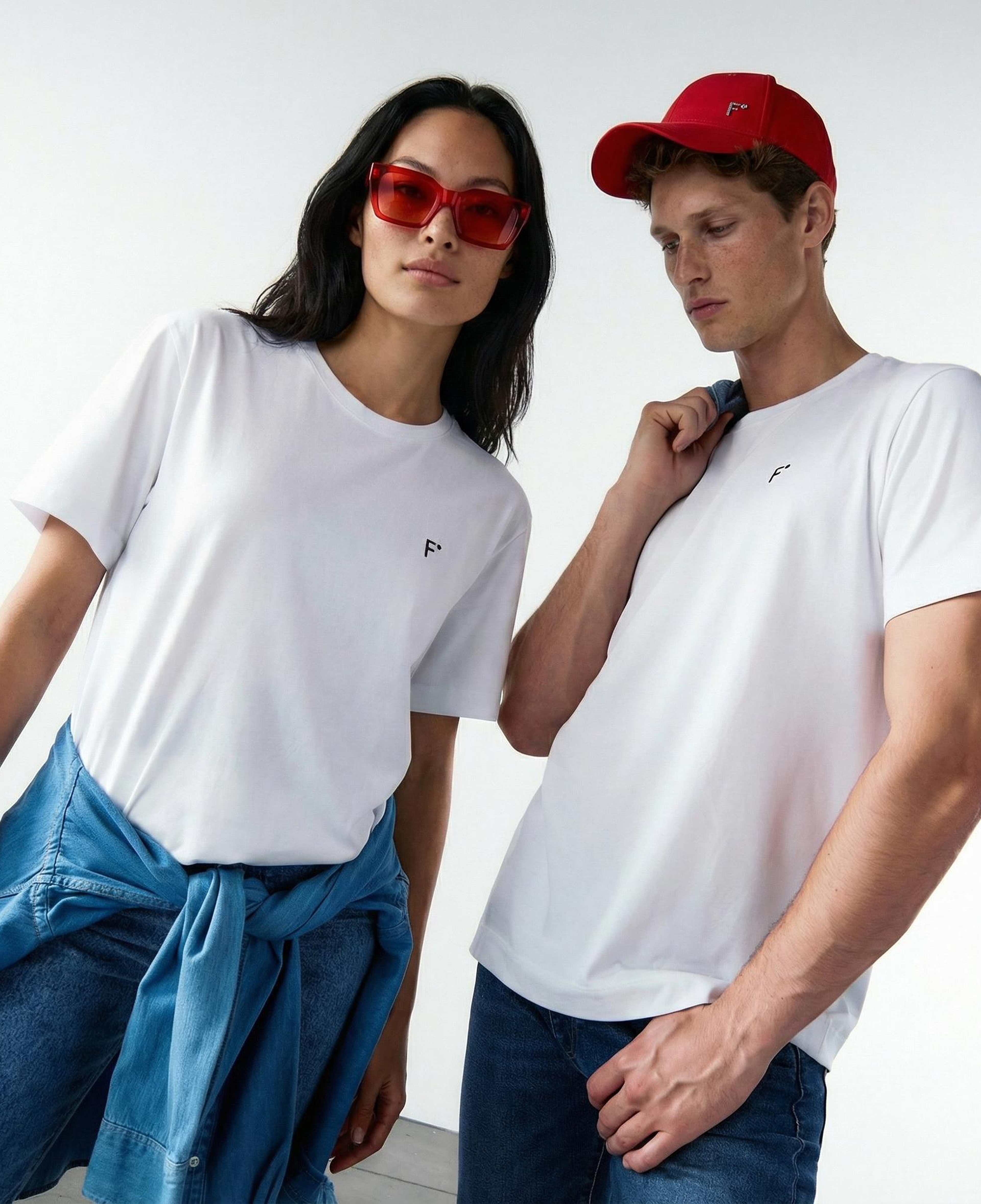 FashFed Unisex Beyaz T-Shirt