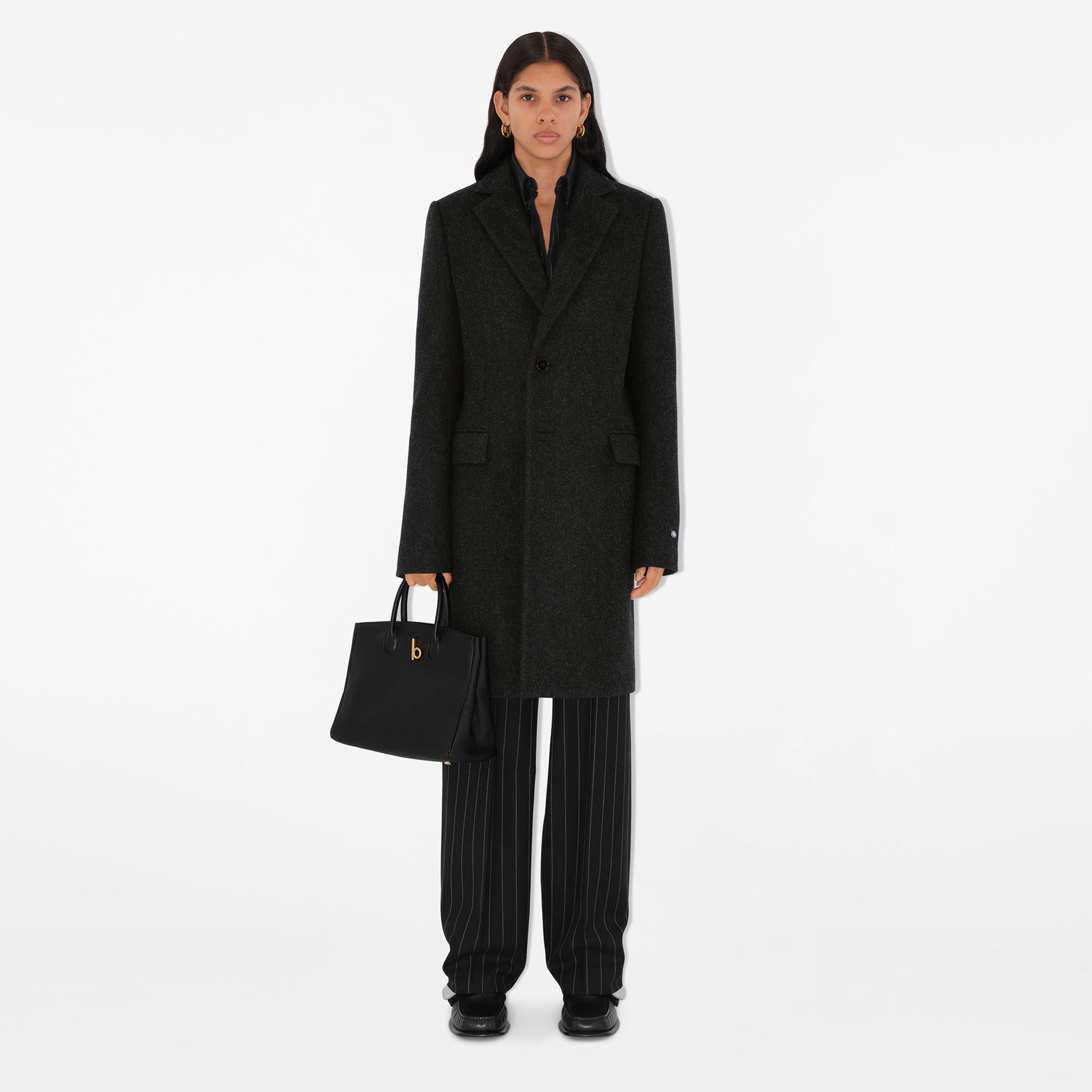 Burberry Wool Tailored Kadın Siyah Palto