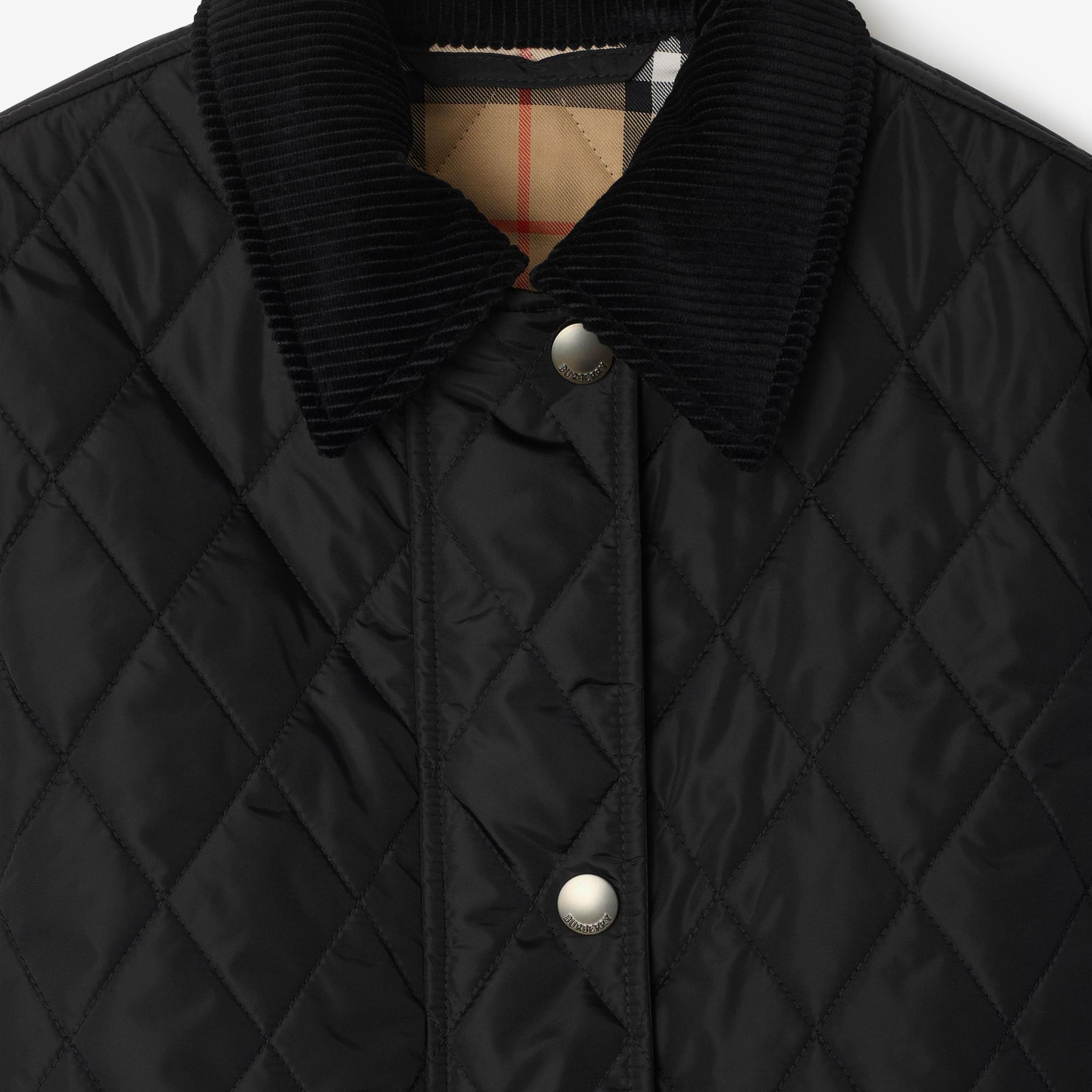 Burberry Quilted Nylon Barn Kadın Siyah Mont
