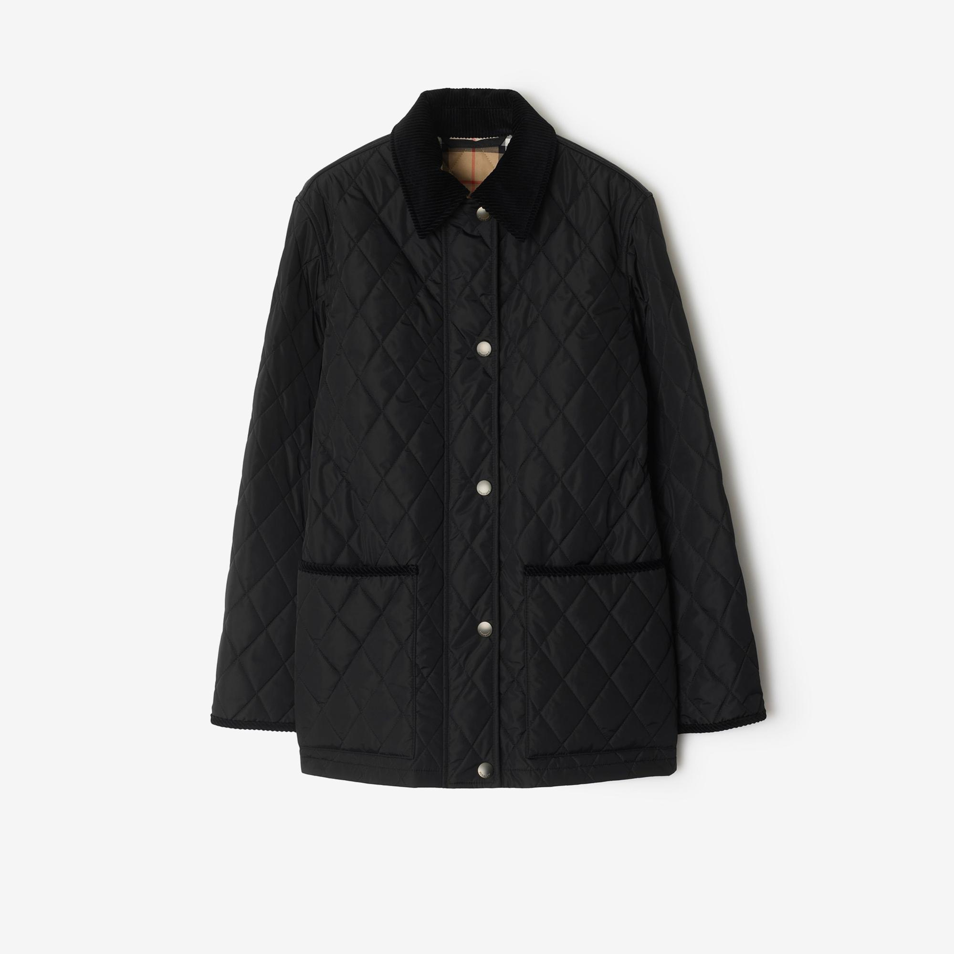 Burberry Quilted Nylon Barn Kadın Siyah Mont