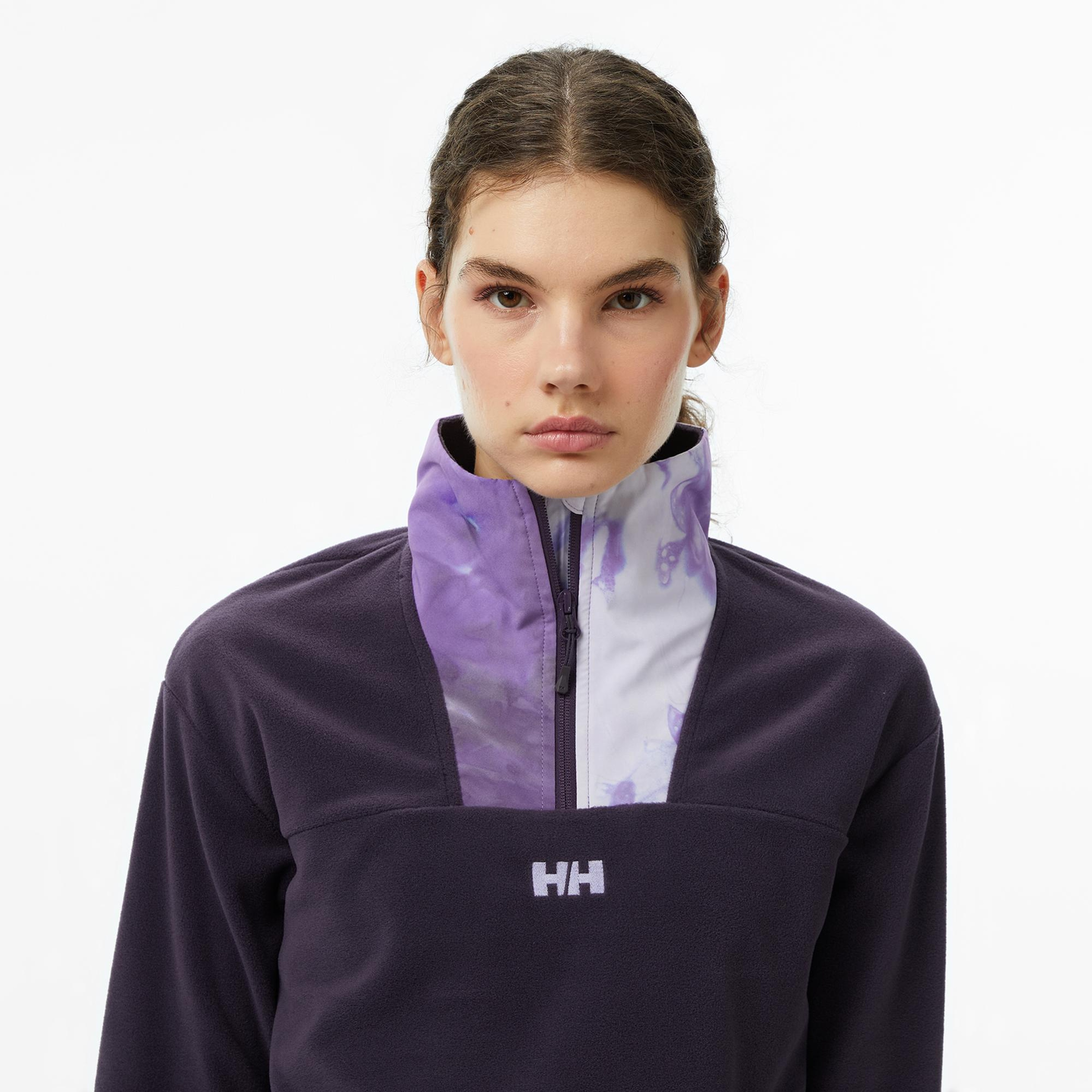 Helly Hansen W Daybreaker Cropped Polar Kadın Mor Sweatshirt