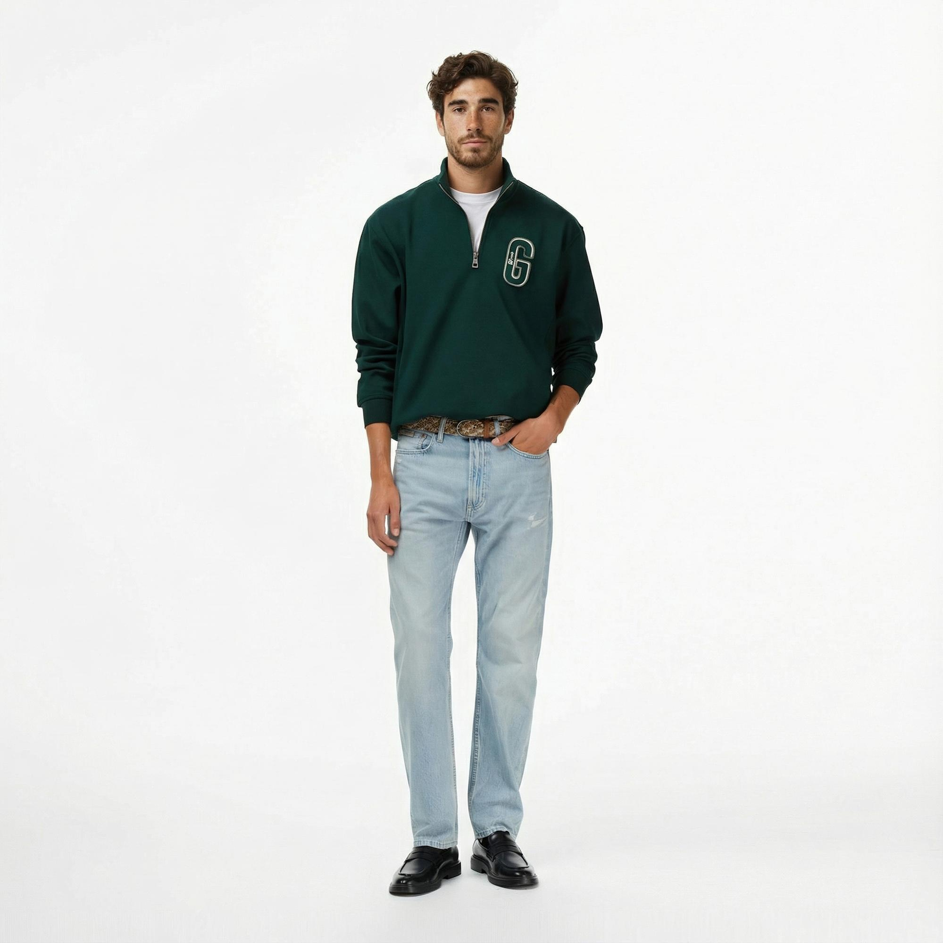 Guess Harris Erkek Yeşil Sweatshirt