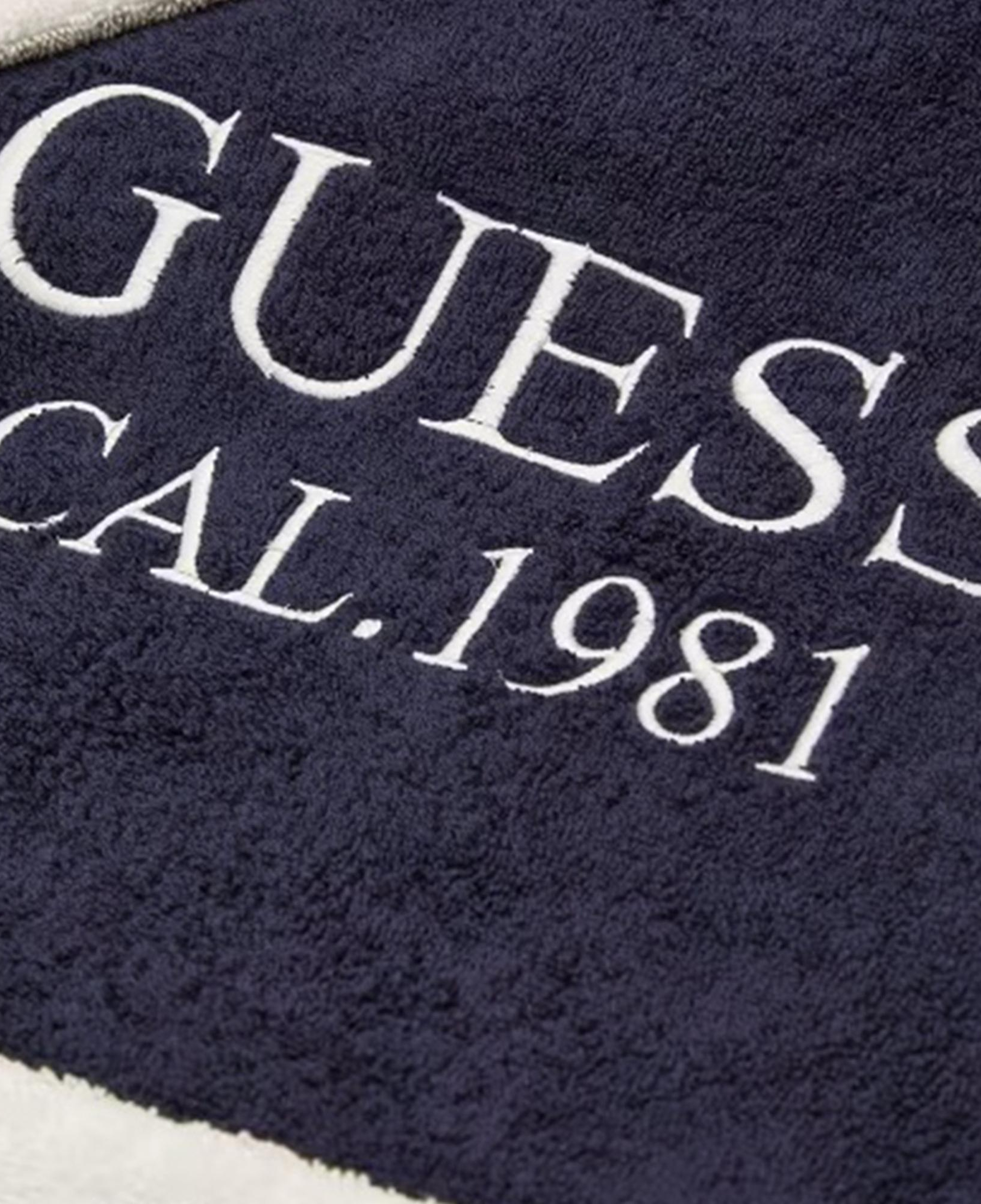 Guess Beach Towel With Border Unisex Lacivert Plaj Havlusu