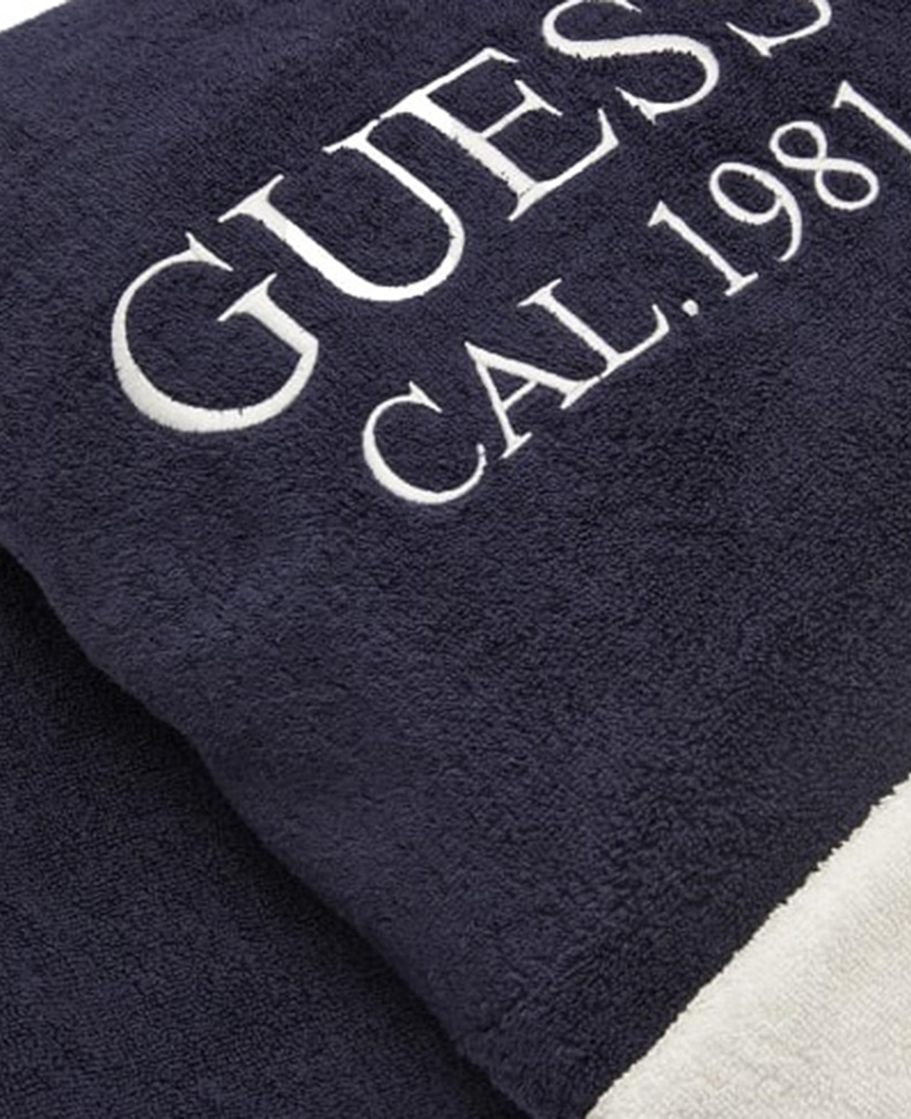 Guess Beach Towel With Border Unisex Lacivert Plaj Havlusu