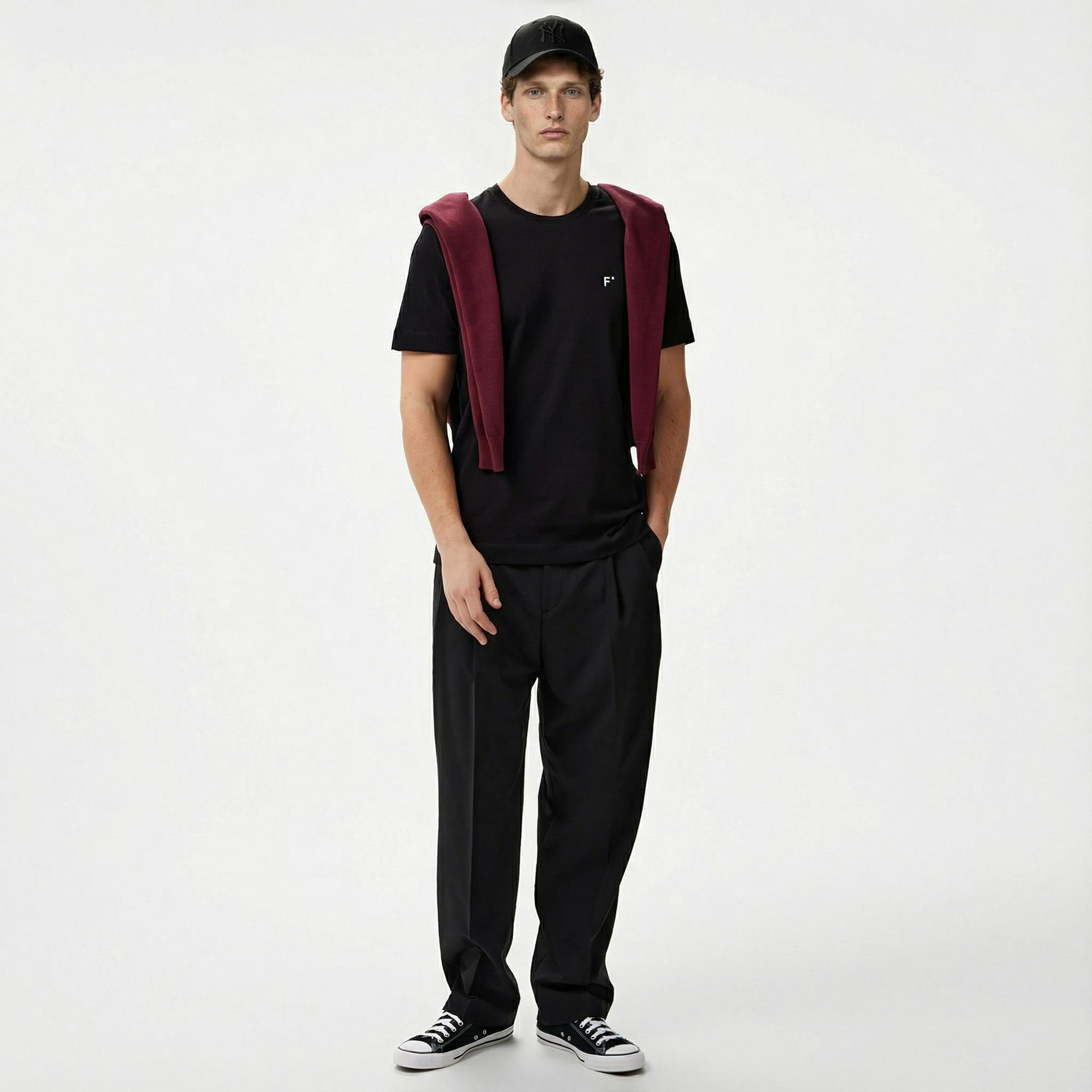 FashFed Unisex Siyah T-Shirt