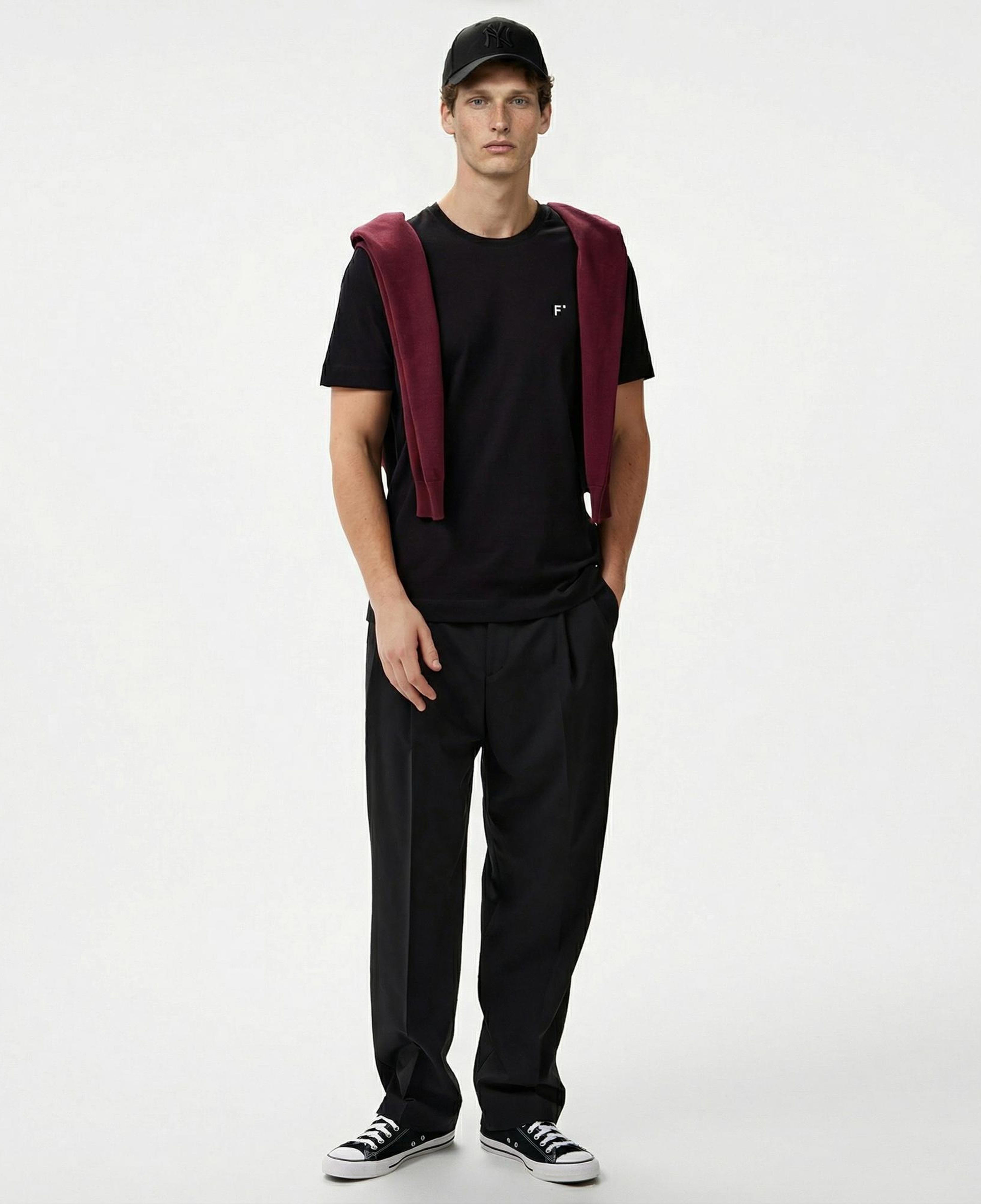 FashFed Unisex Siyah T-Shirt