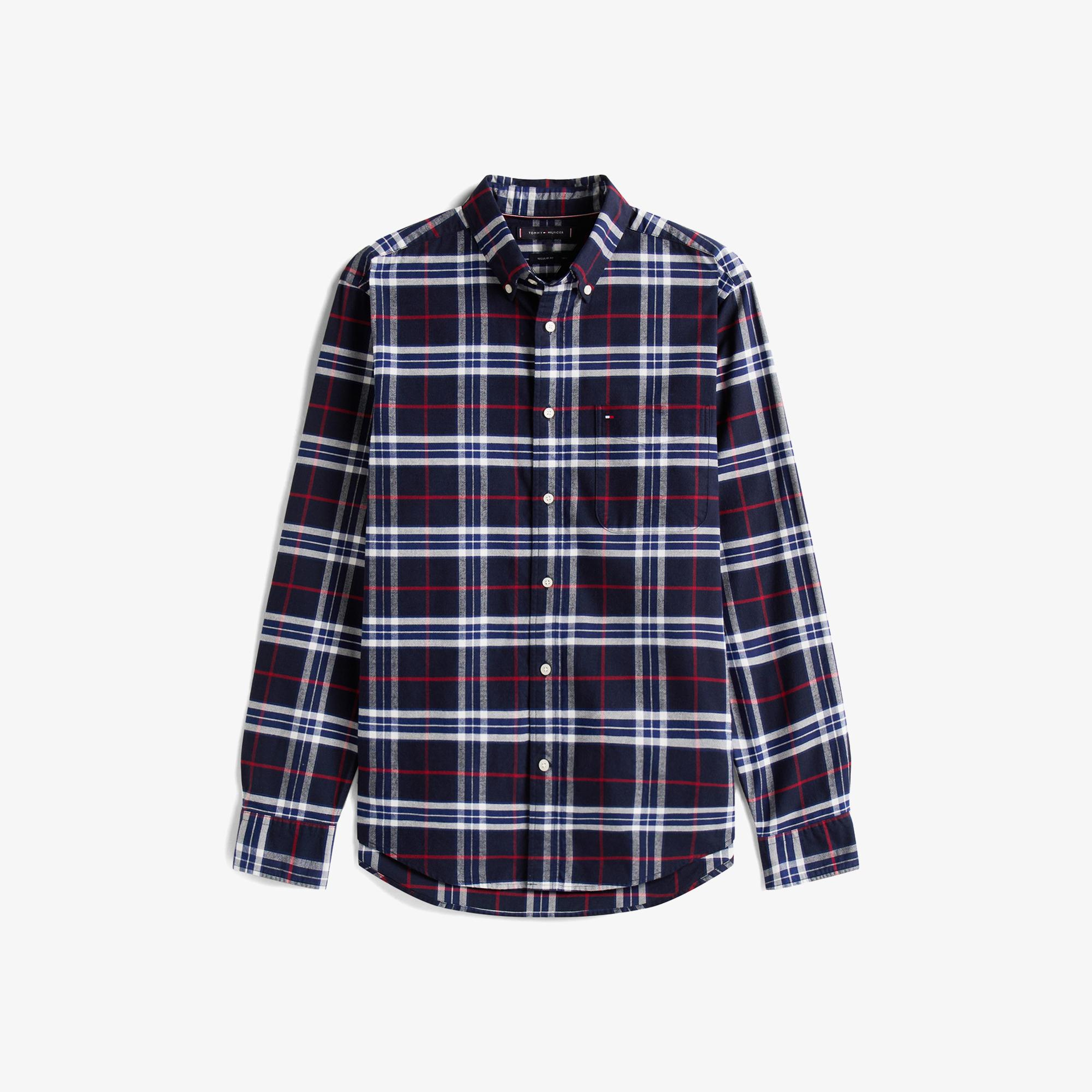 Tommy Hilfiger Brushed Oxford Erkek Mavi Gömlek