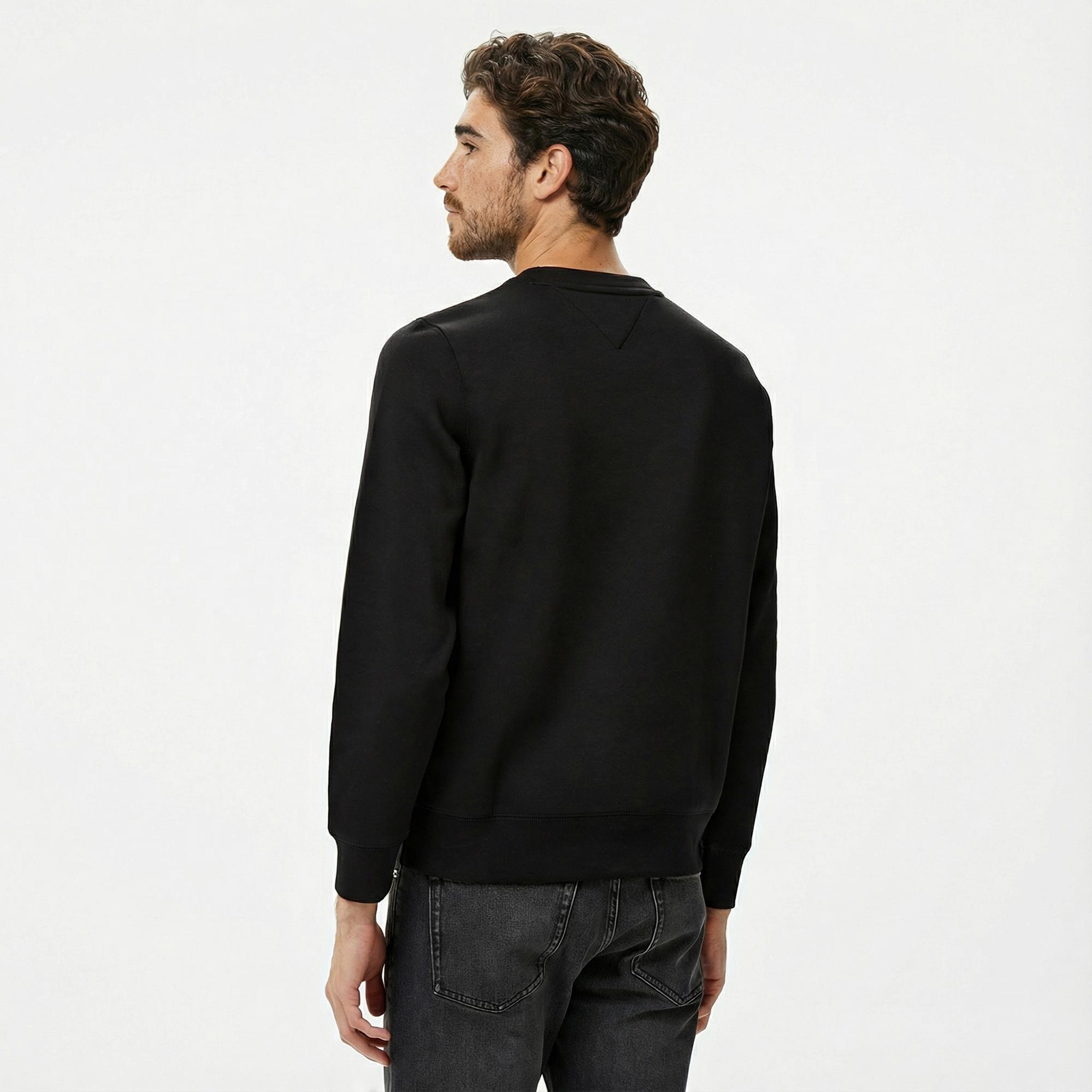 Tommy Hilfiger Tommy Logo Erkek Siyah Sweatshirt