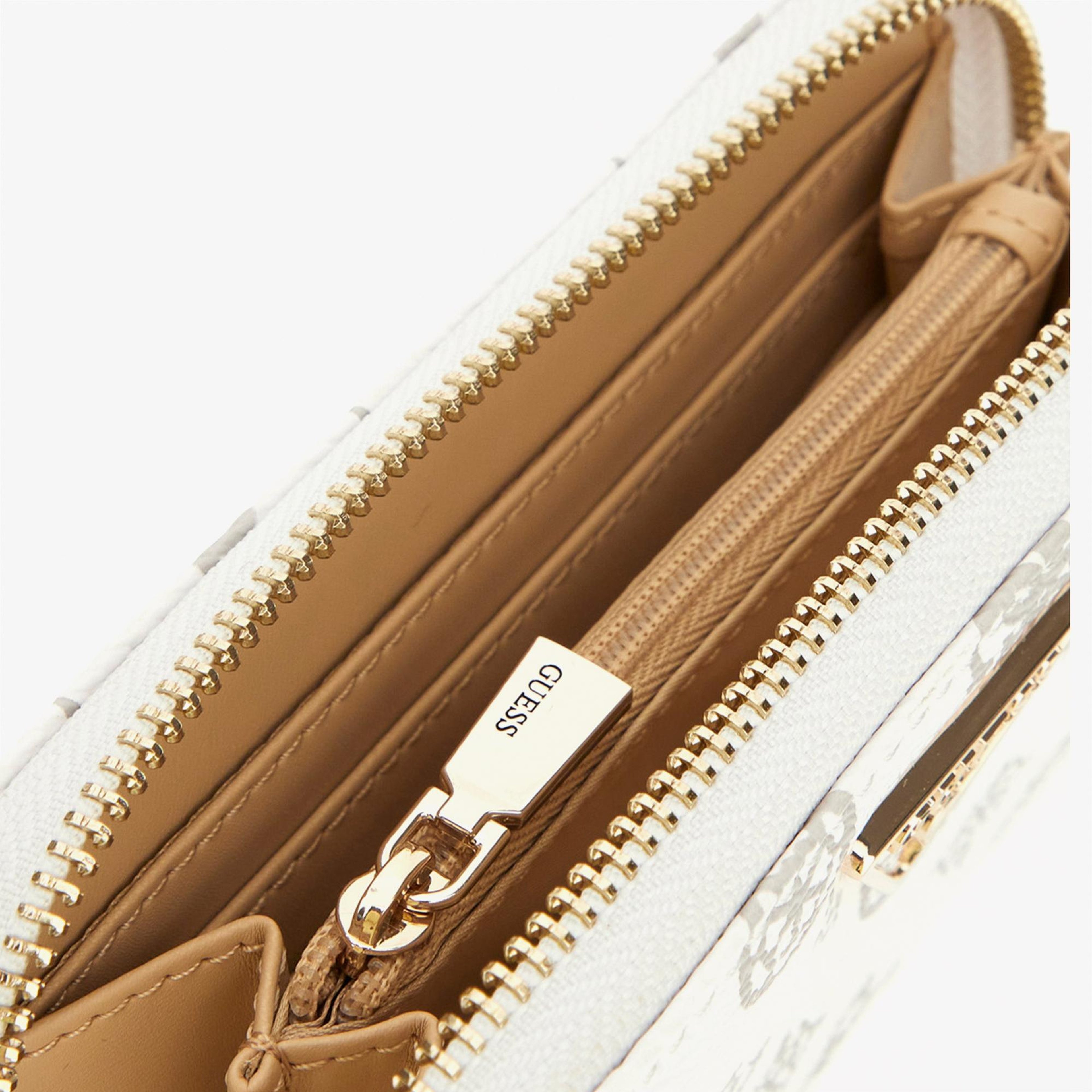 Guess Laurel Large Zip Noreen Kadın Beyaz Cüzdan