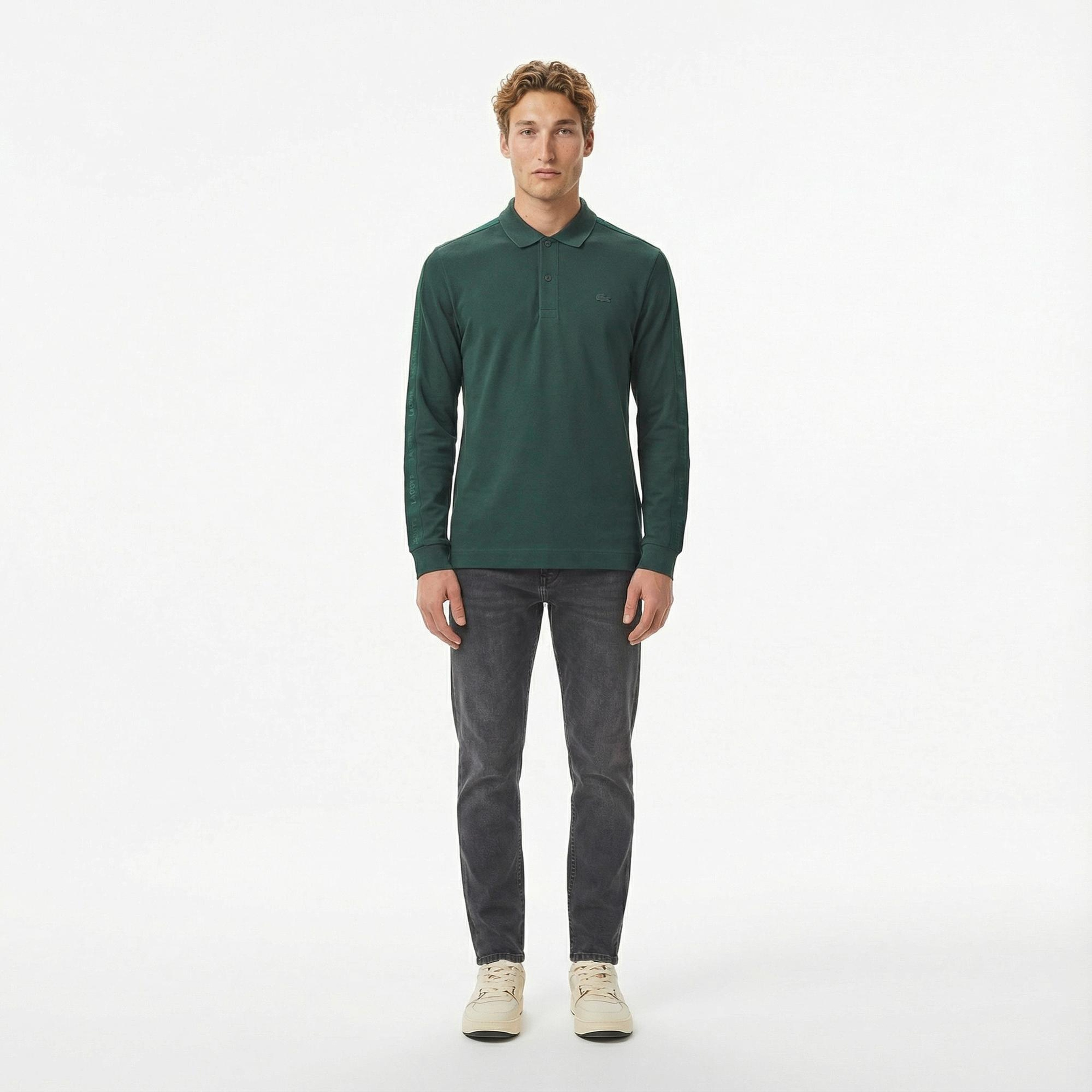 Lacoste Erkek Regular Fit Uzun Kollu Koyu Yeşil Polo