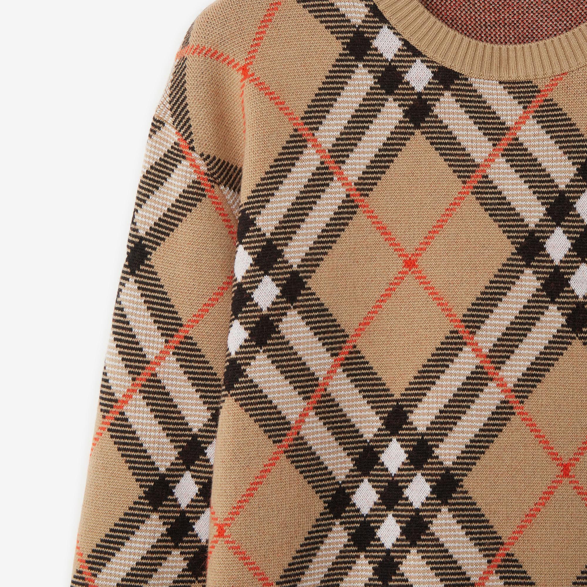 Burberry Check Yün Karışımlı Kadın Bej Kazak