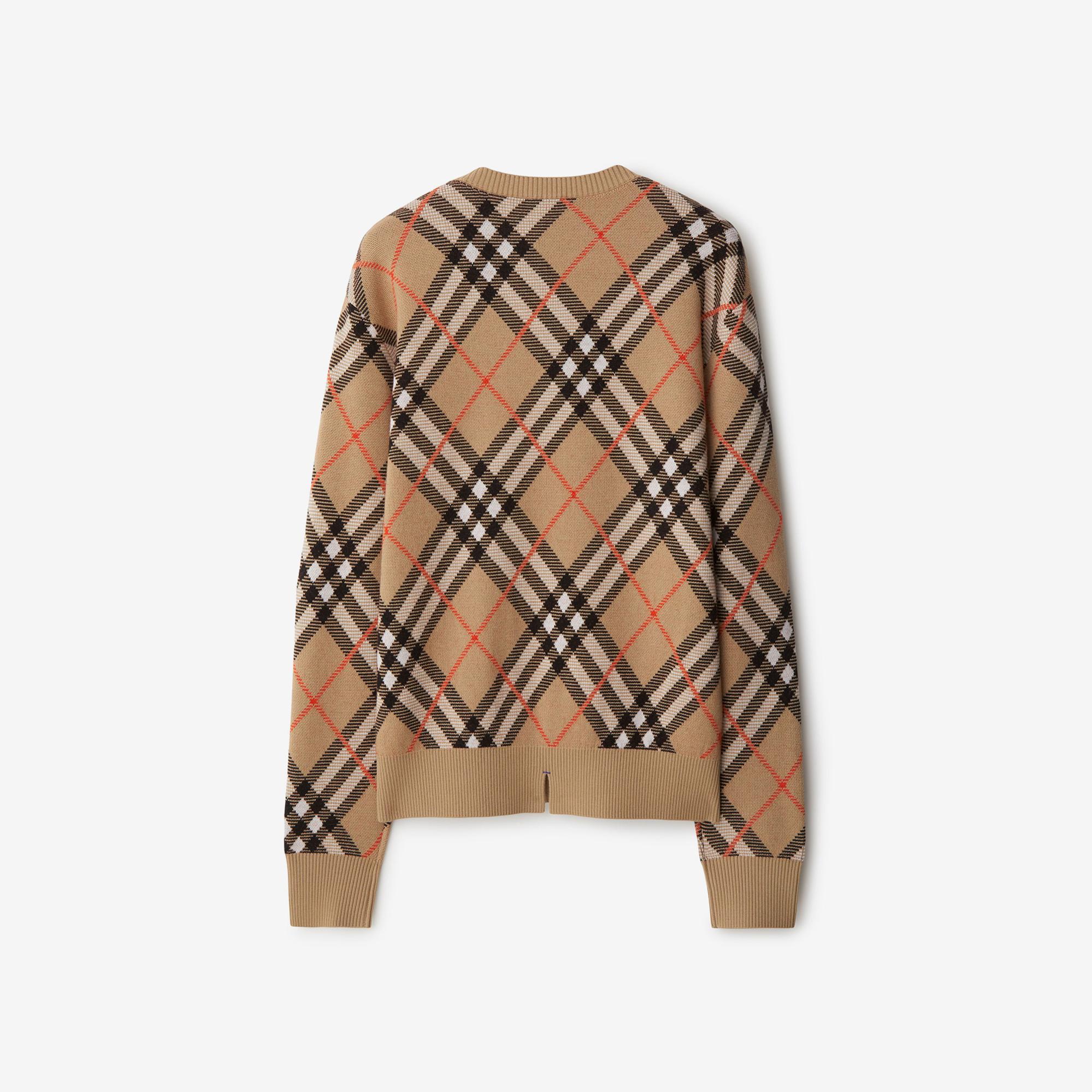 Burberry Check Yün Karışımlı Kadın Bej Kazak