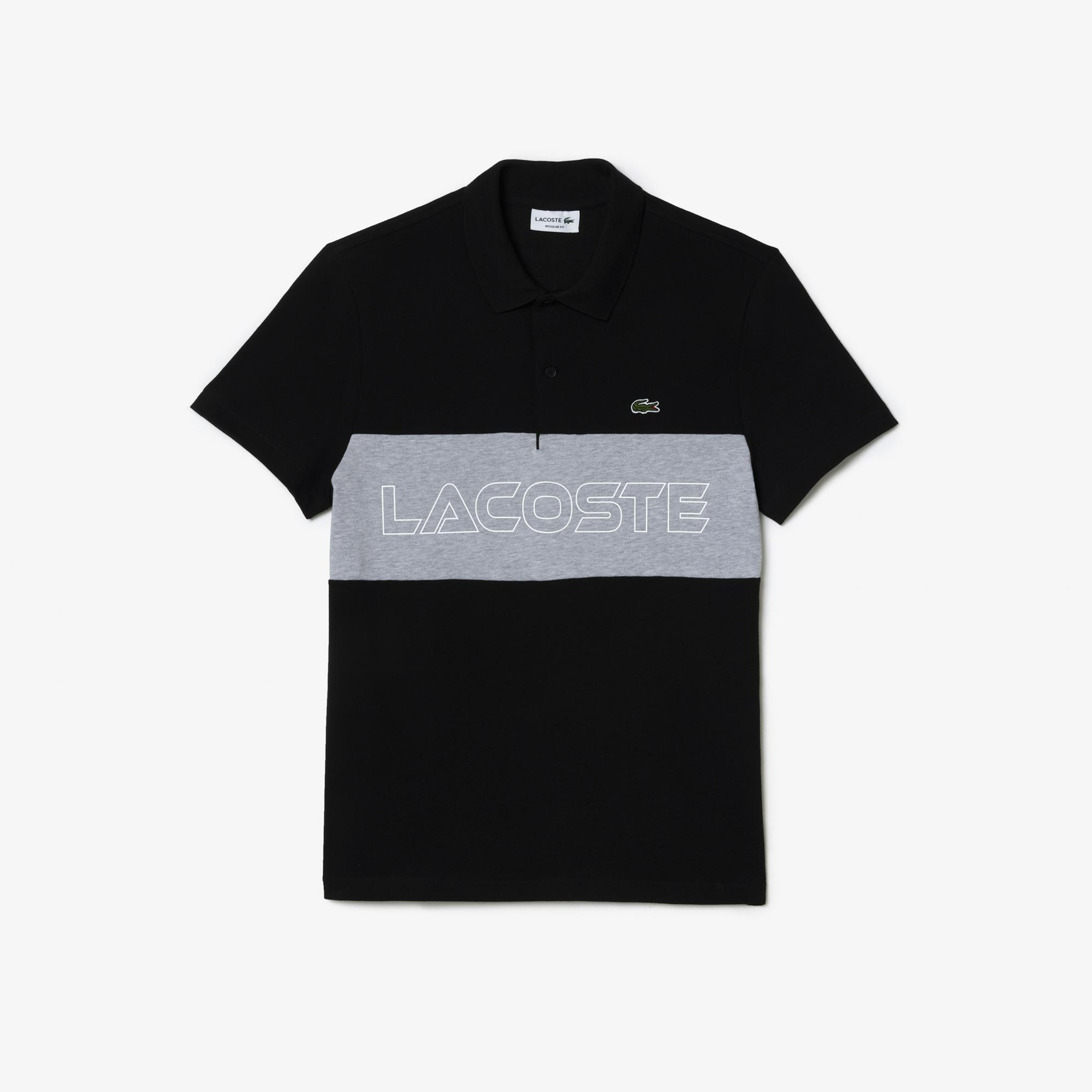 Lacoste Erkek Regular Fit Renk Bloklu Siyah Polo