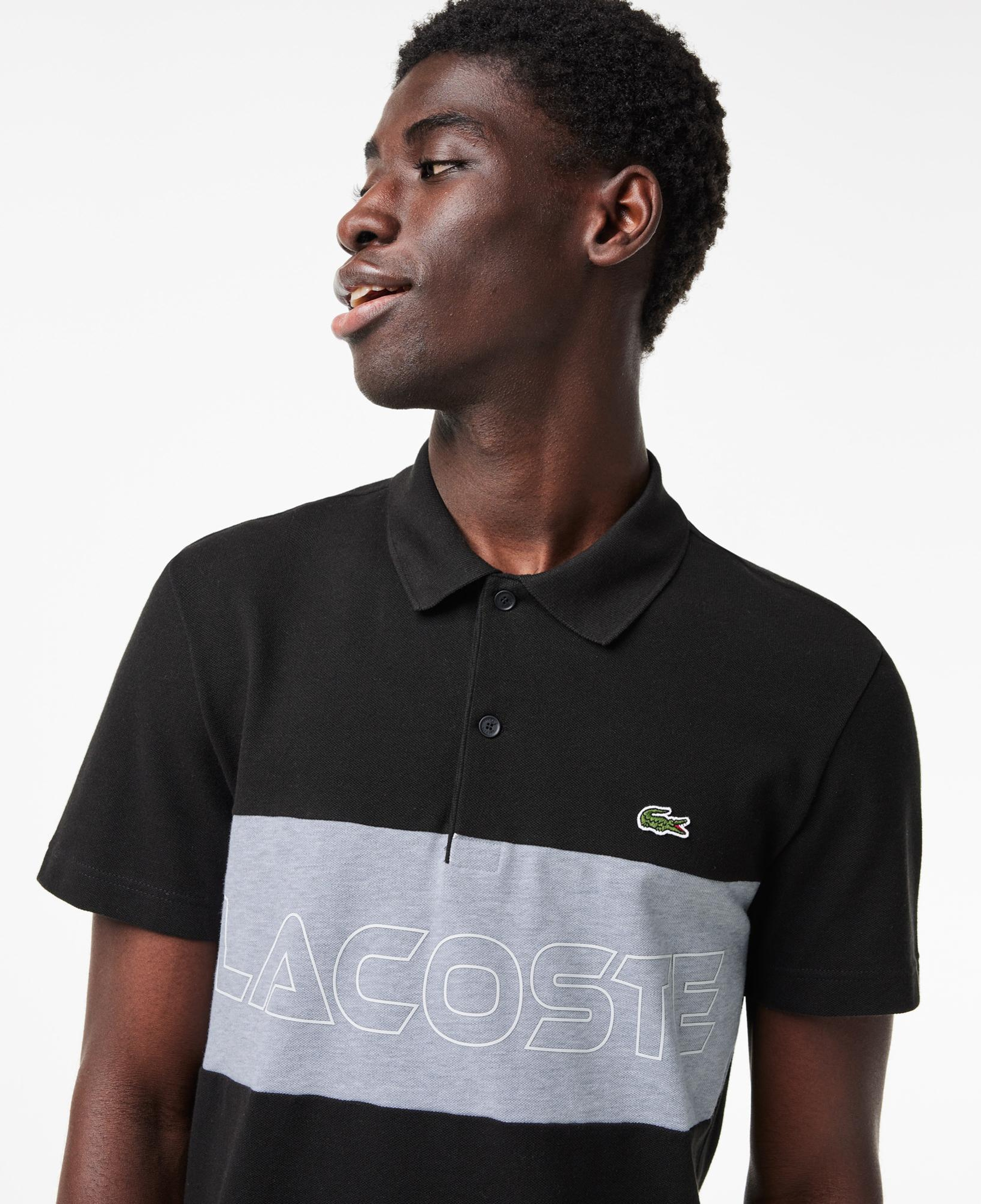 Lacoste Erkek Regular Fit Renk Bloklu Siyah Polo