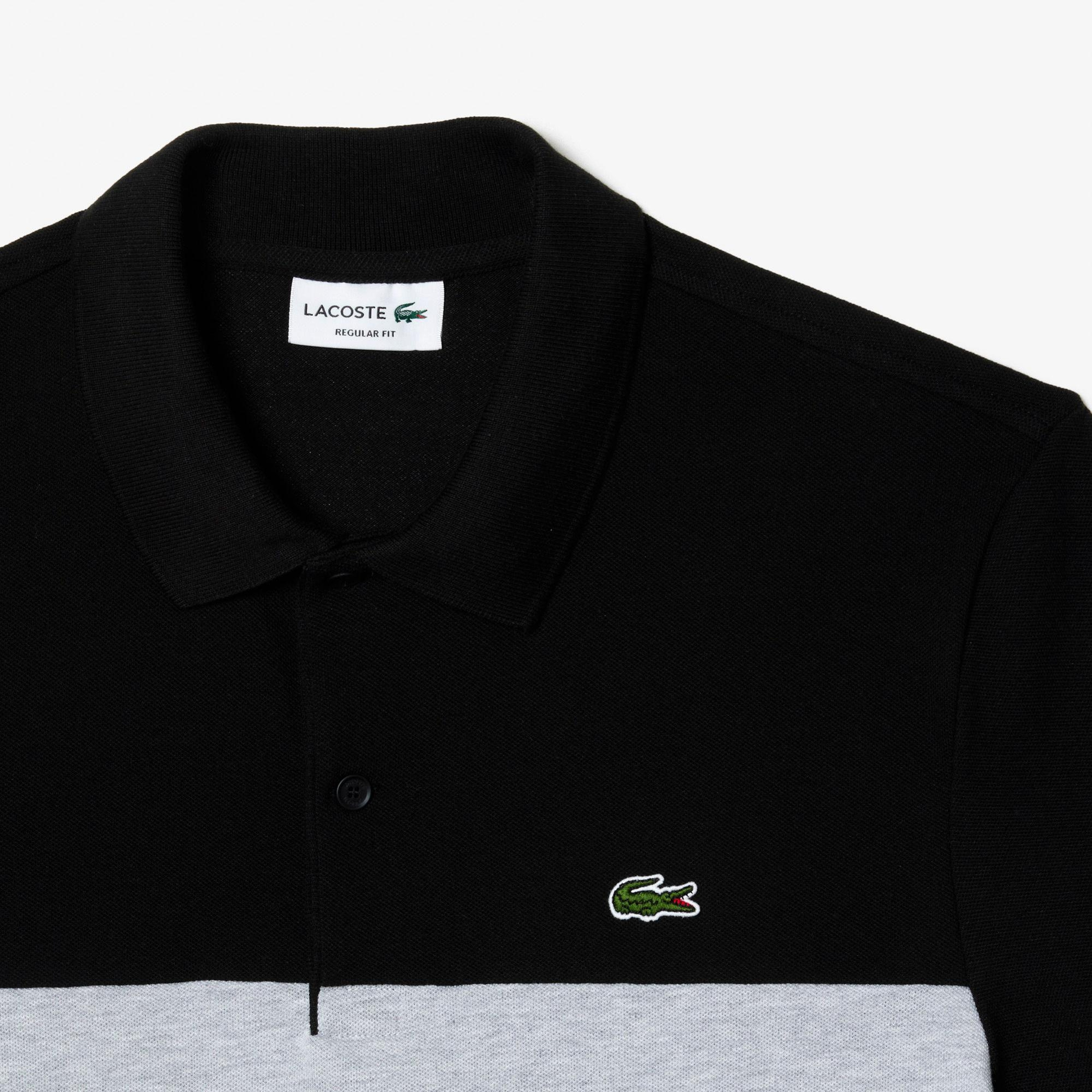 Lacoste Erkek Regular Fit Renk Bloklu Siyah Polo