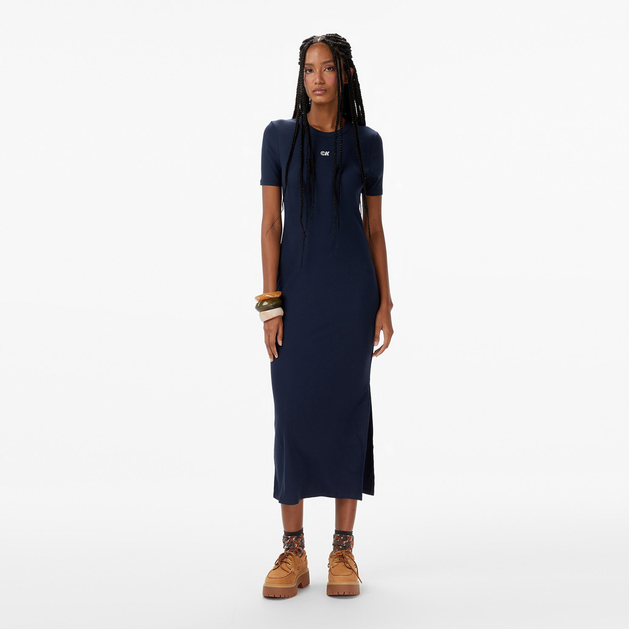Calvin Klein Modal Kadın Mavi Elbise