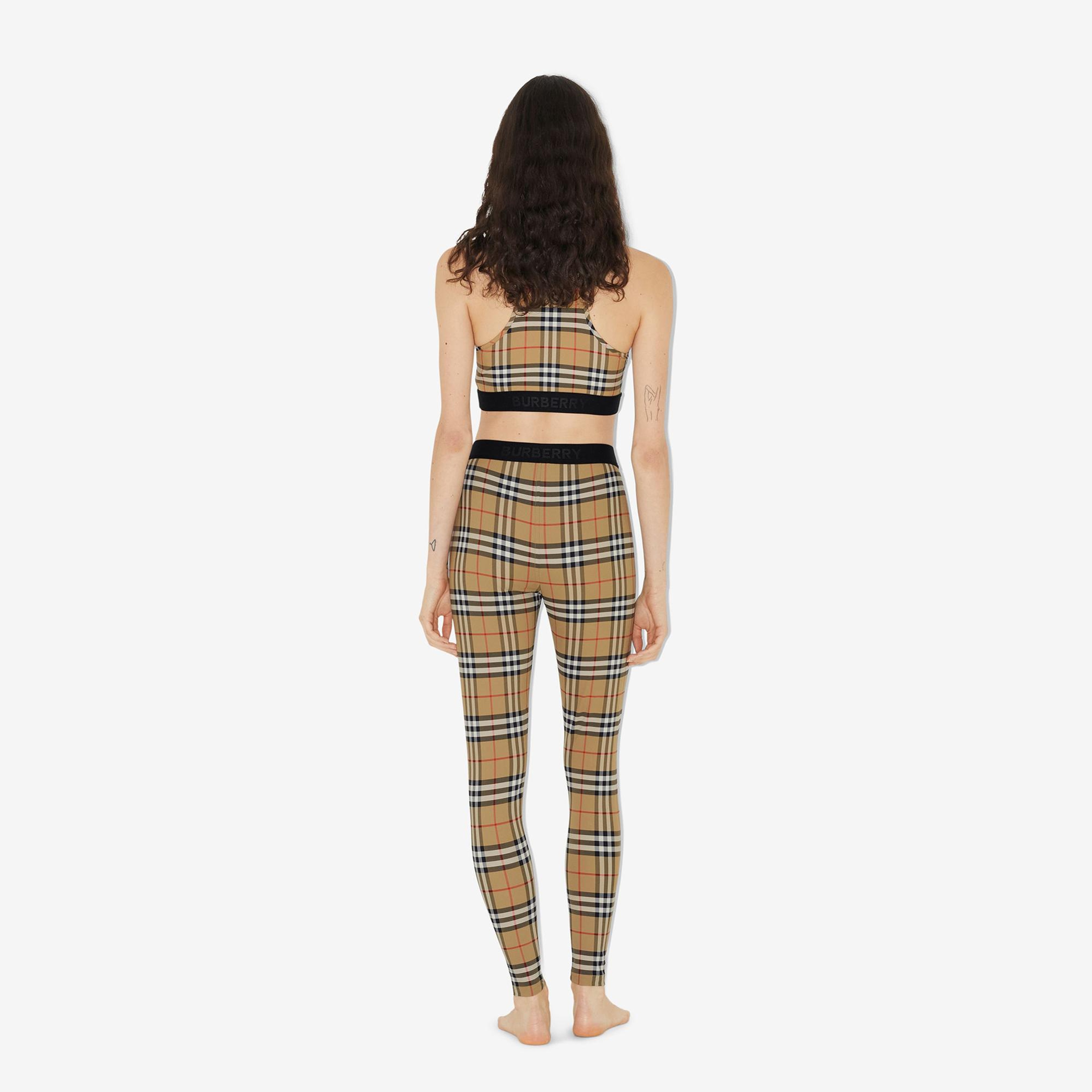 Burberry Check Stretch Jersey Kadın Bej Pantolon
