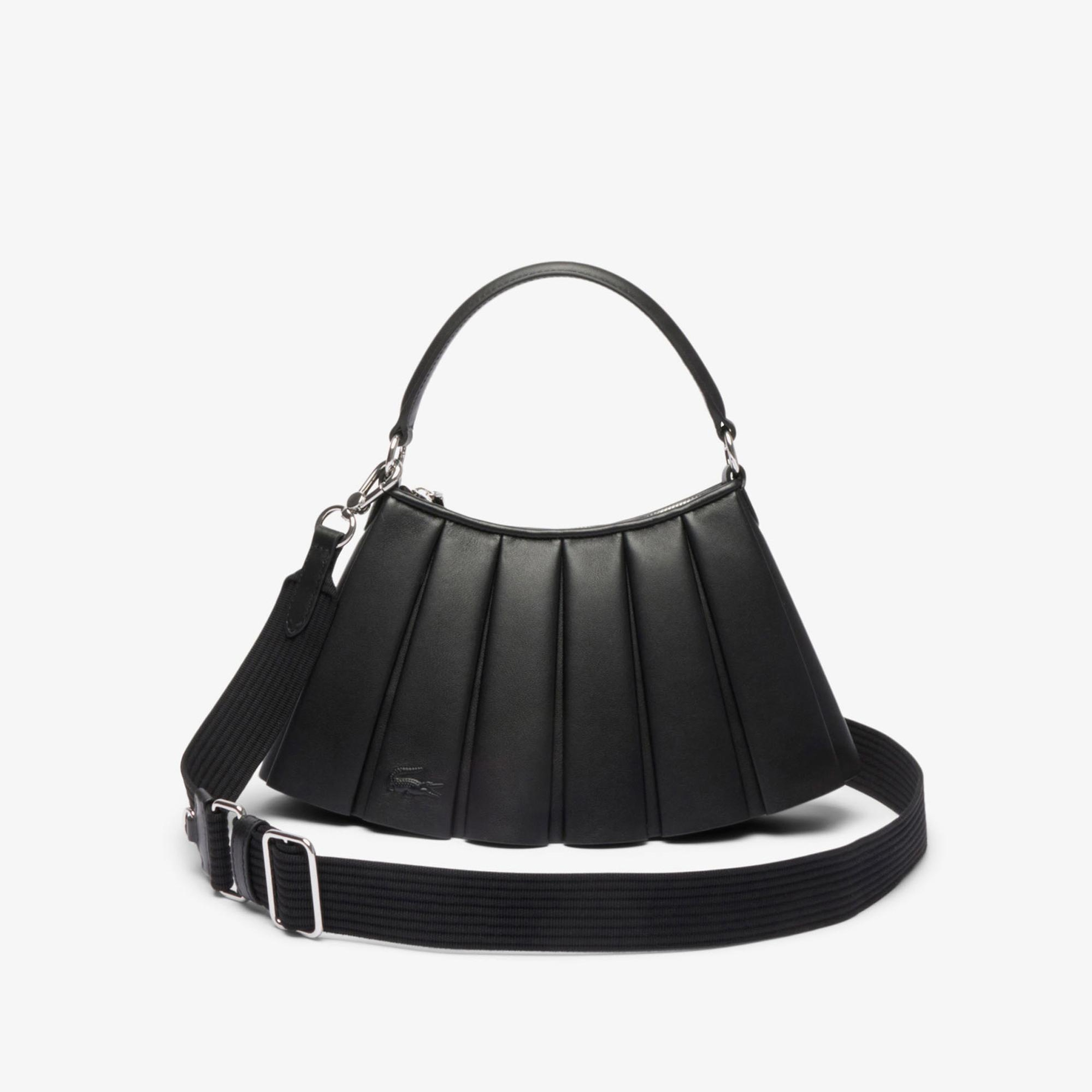 Lacoste Small Lenglen Kadın Deri Siyah Omuz Çantası