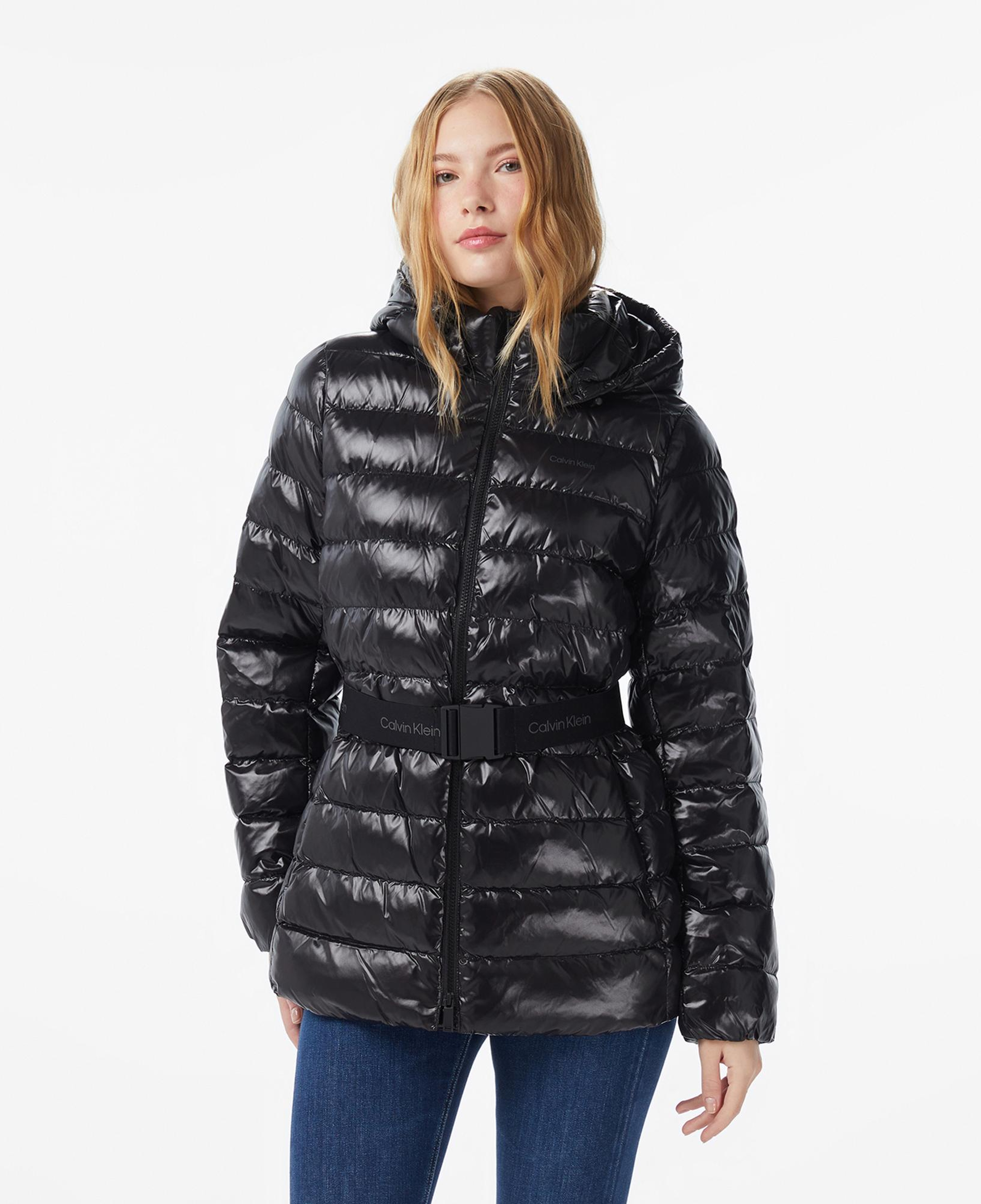 Calvin Klein Belted Lightweight Puffer Kadın Siyah Mont