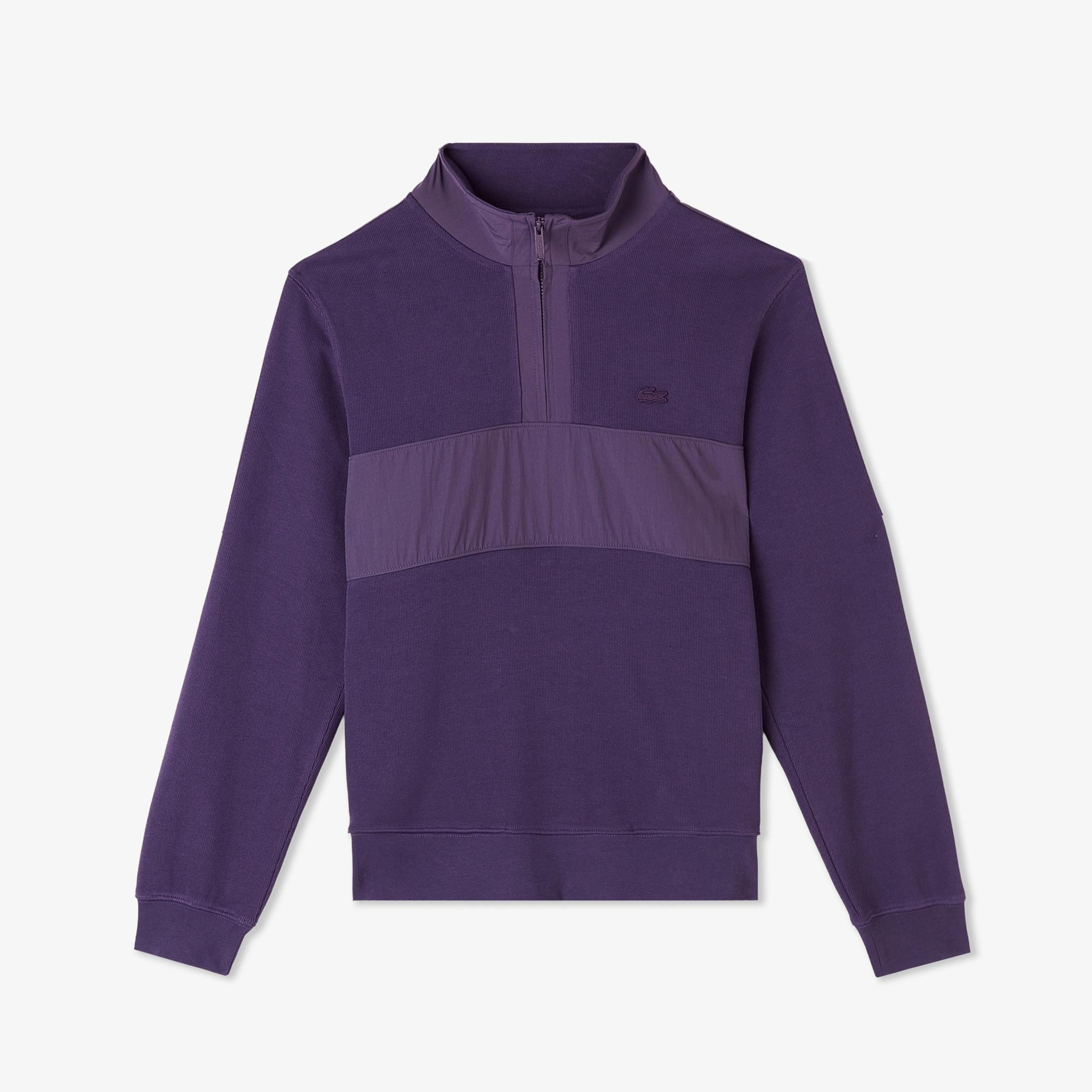 Lacoste Erkek Classic Fit Yarım Fermuarlı Mor Sweatshirt