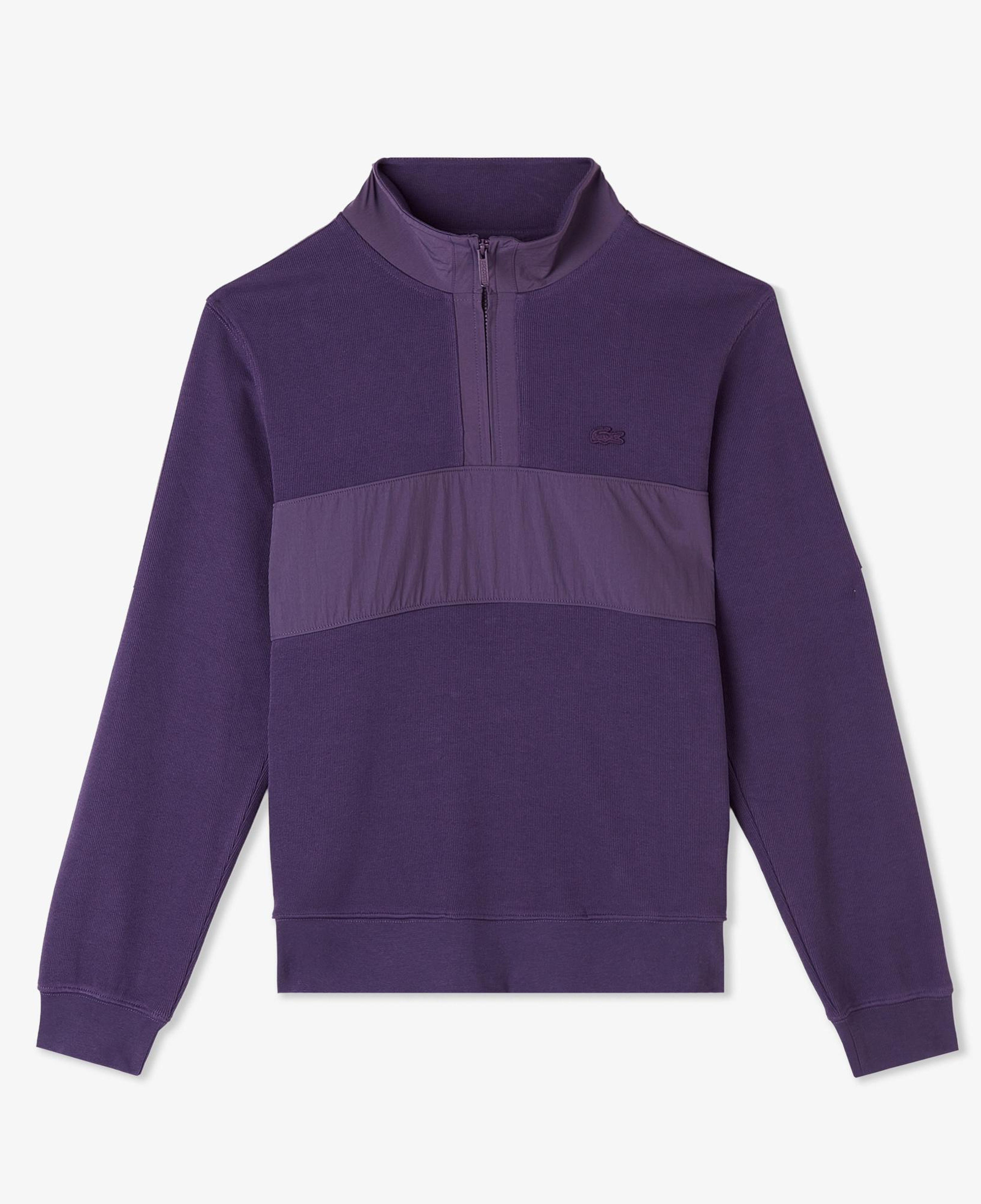 Lacoste Erkek Classic Fit Yarım Fermuarlı Mor Sweatshirt