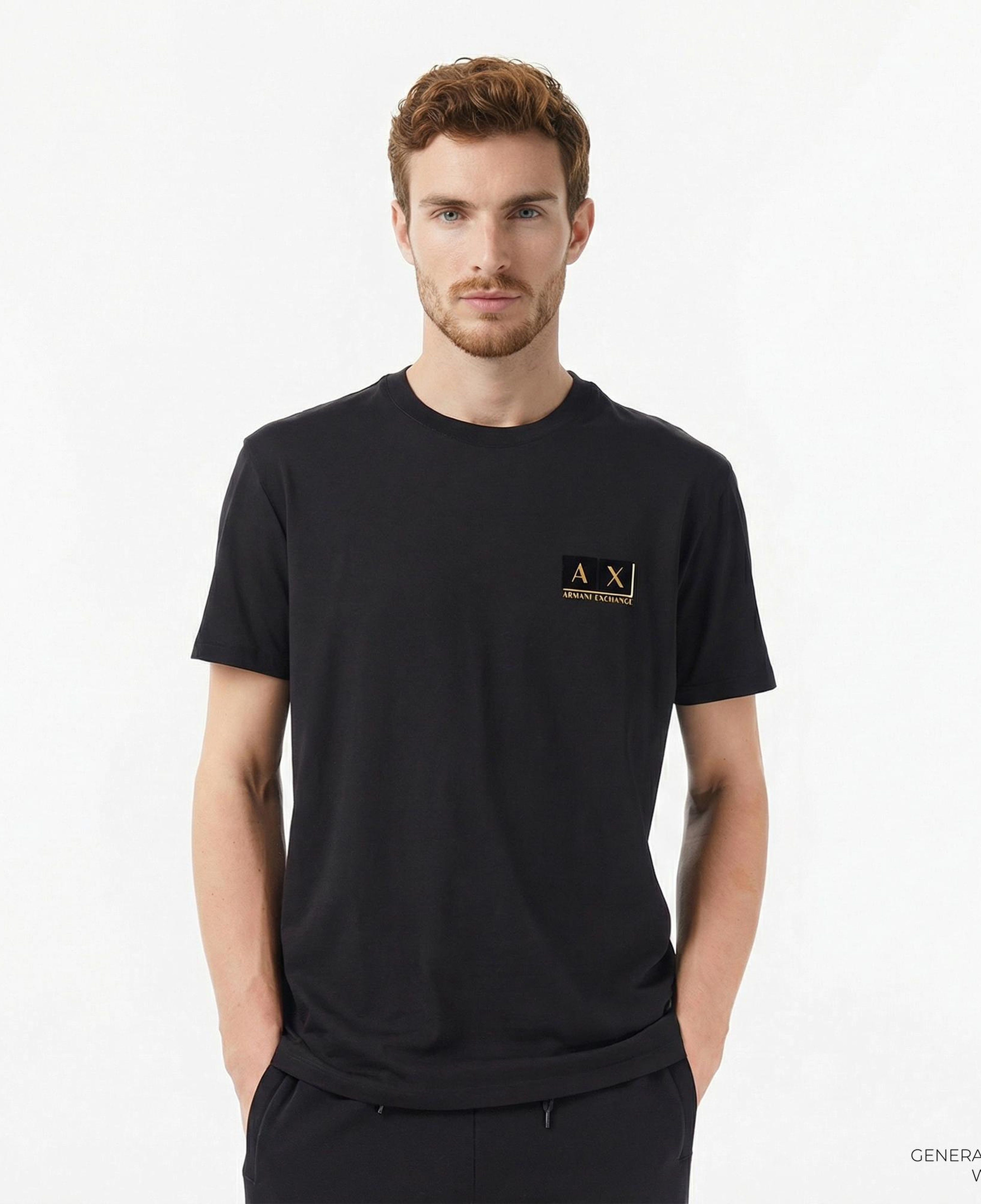 Armani Exchange Erkek Siyah / Altın T-Shirt