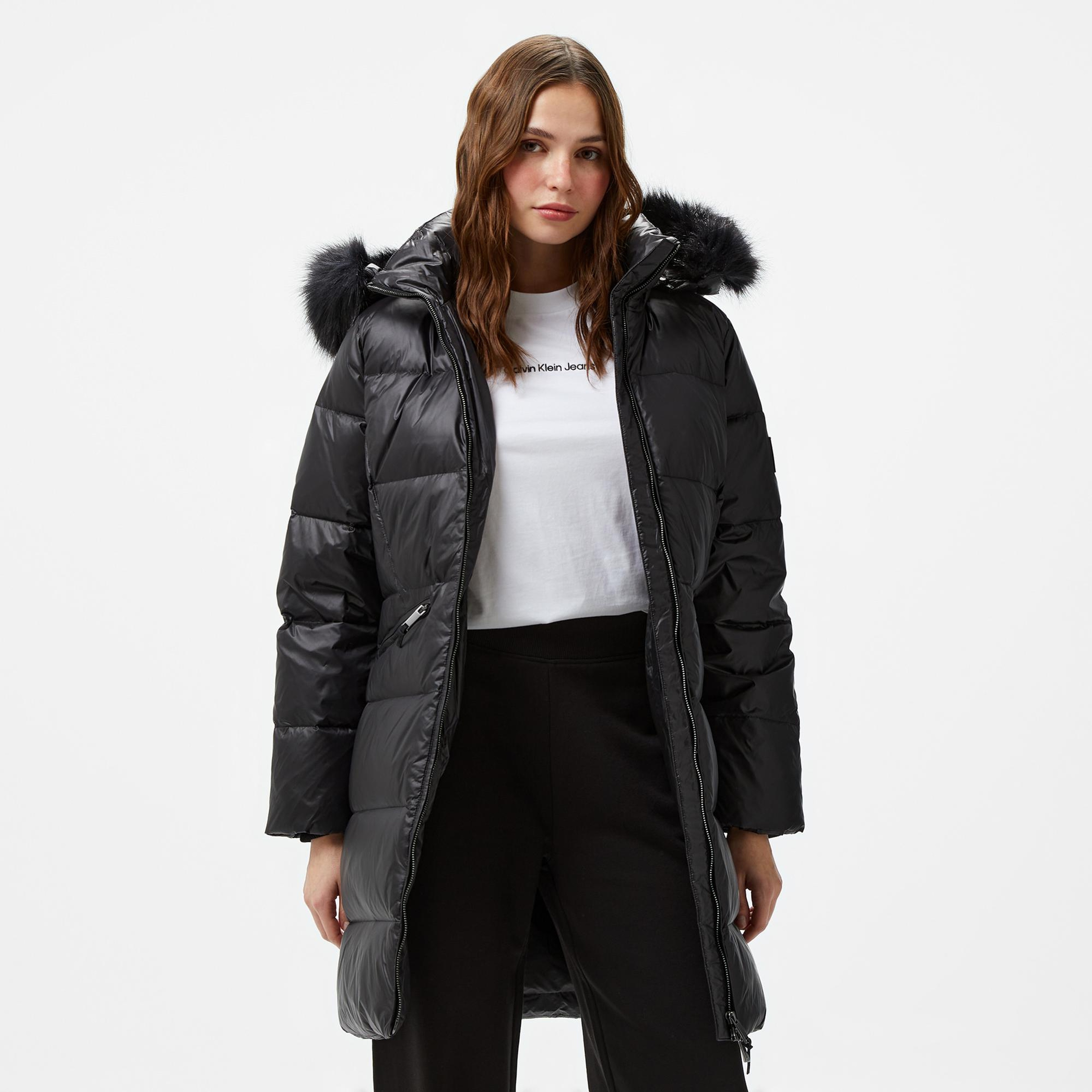 Calvin Klein Padded Real Down Kadın Siyah Mont