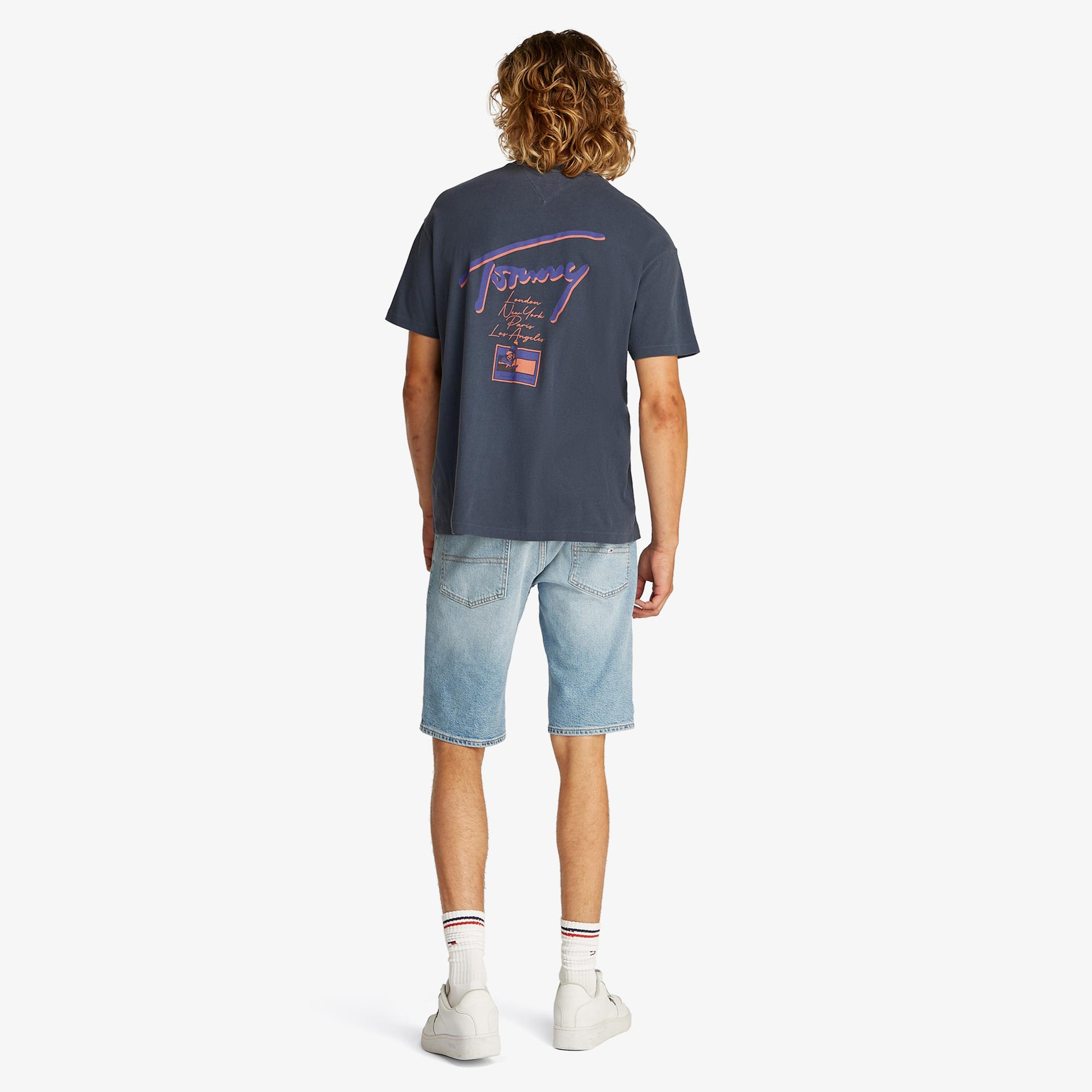 Tommy Jeans Relax Faded Graphic Erkek Lacivert T-Shirt