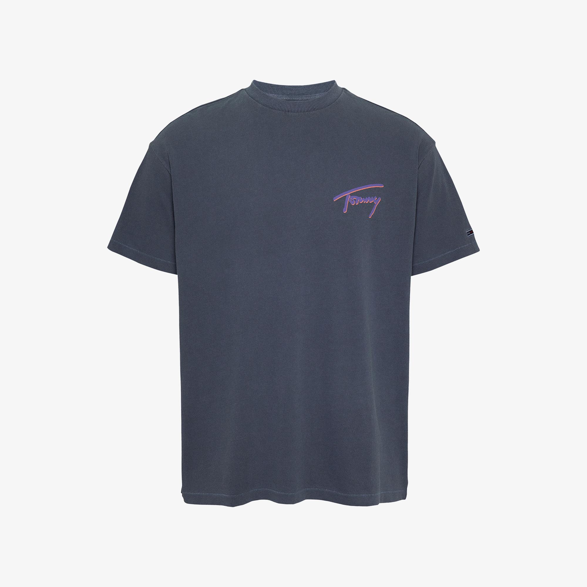 Tommy Jeans Relax Faded Graphic Erkek Lacivert T-Shirt
