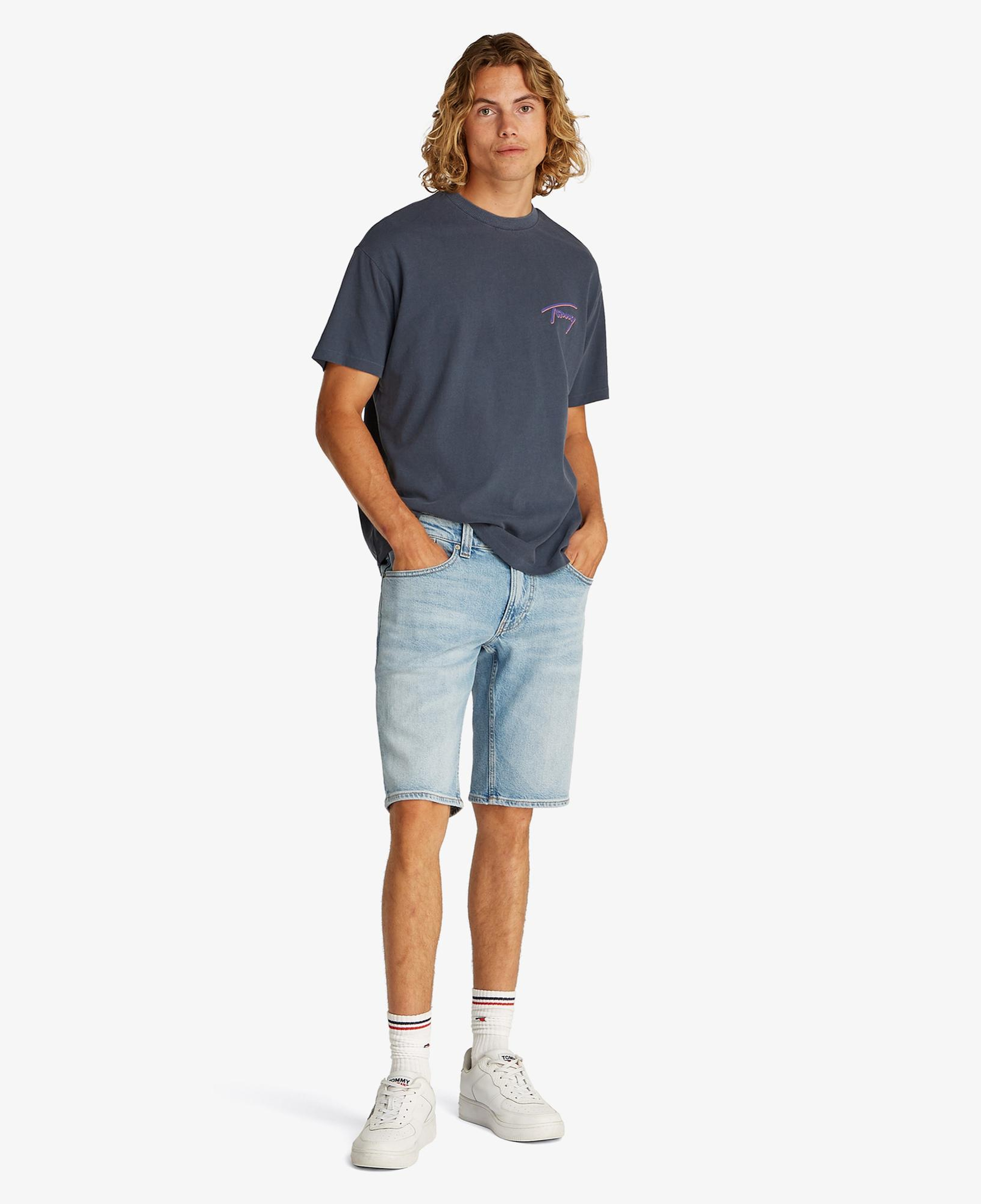 Tommy Jeans Relax Faded Graphic Erkek Lacivert T-Shirt