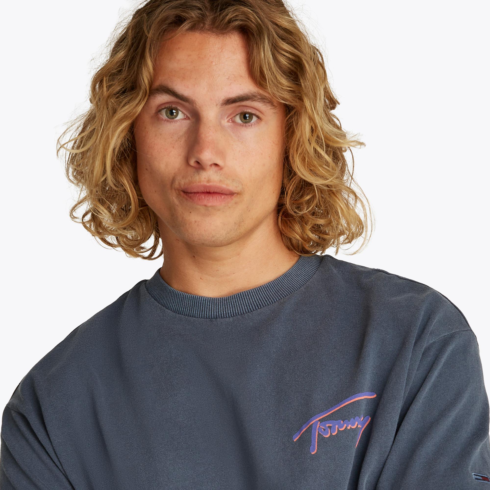 Tommy Jeans Relax Faded Graphic Erkek Lacivert T-Shirt