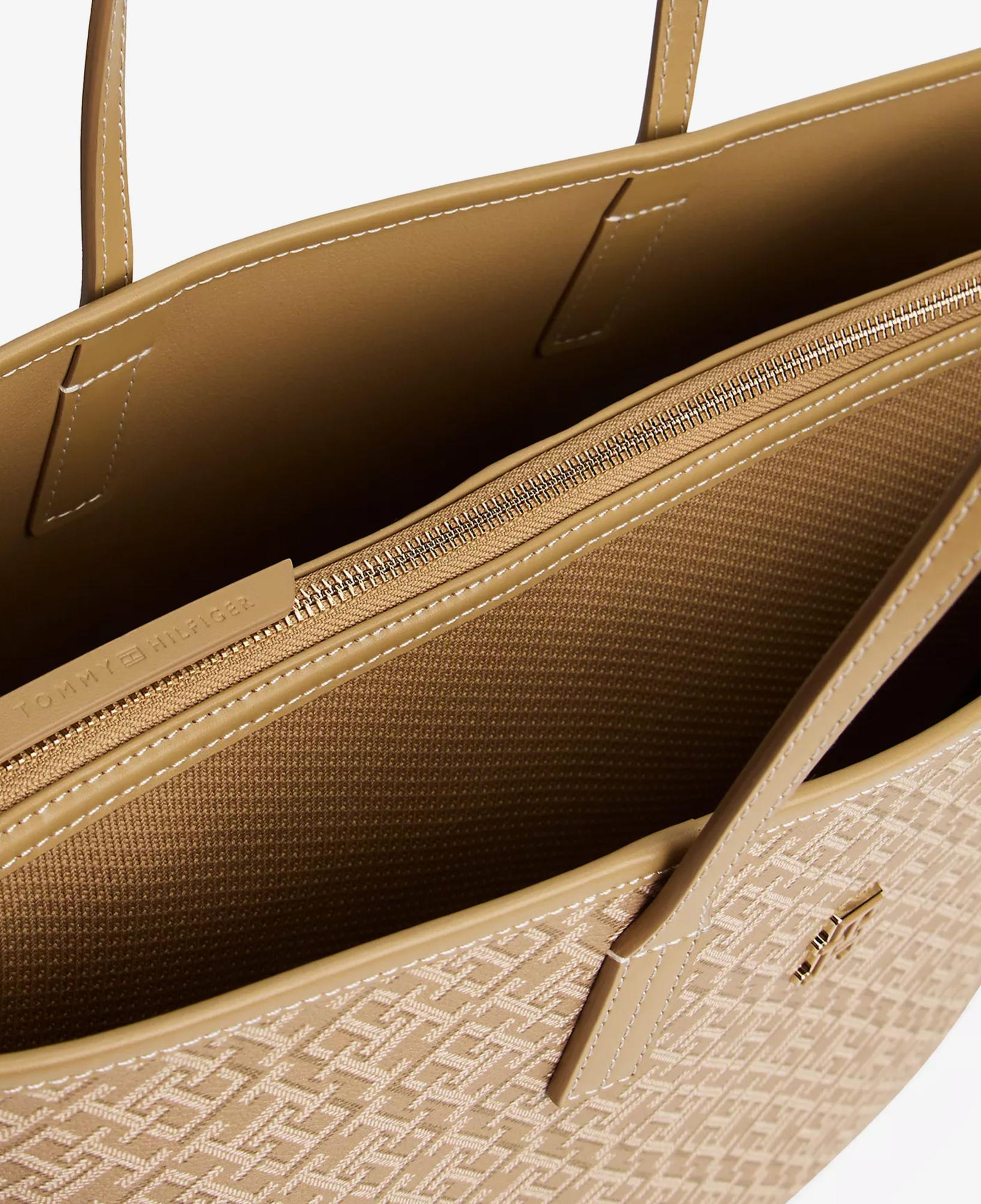 Tommy Hilfiger Monoplay Leather Kadın Bej Tote Çanta