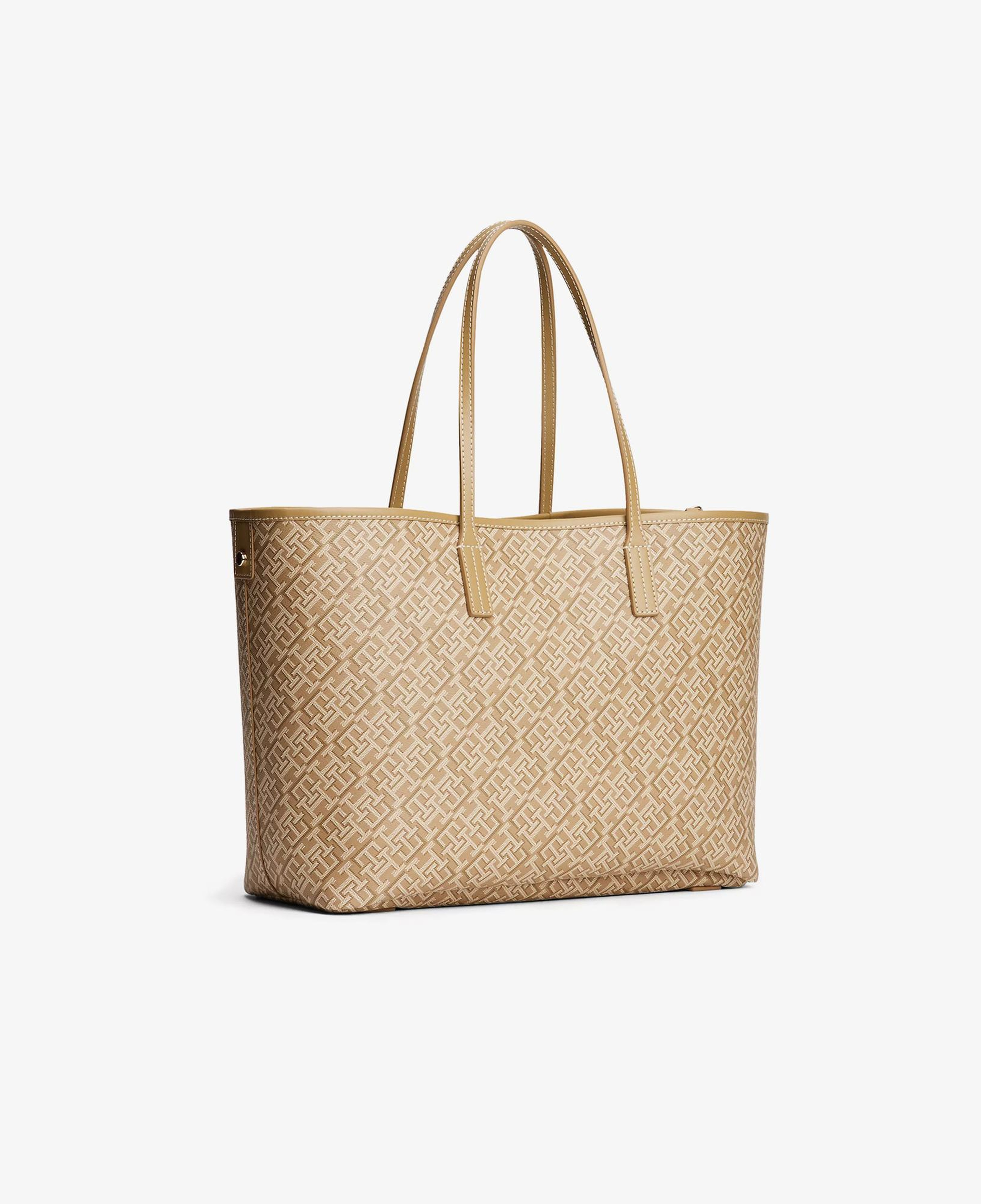 Tommy Hilfiger Monoplay Leather Kadın Bej Tote Çanta