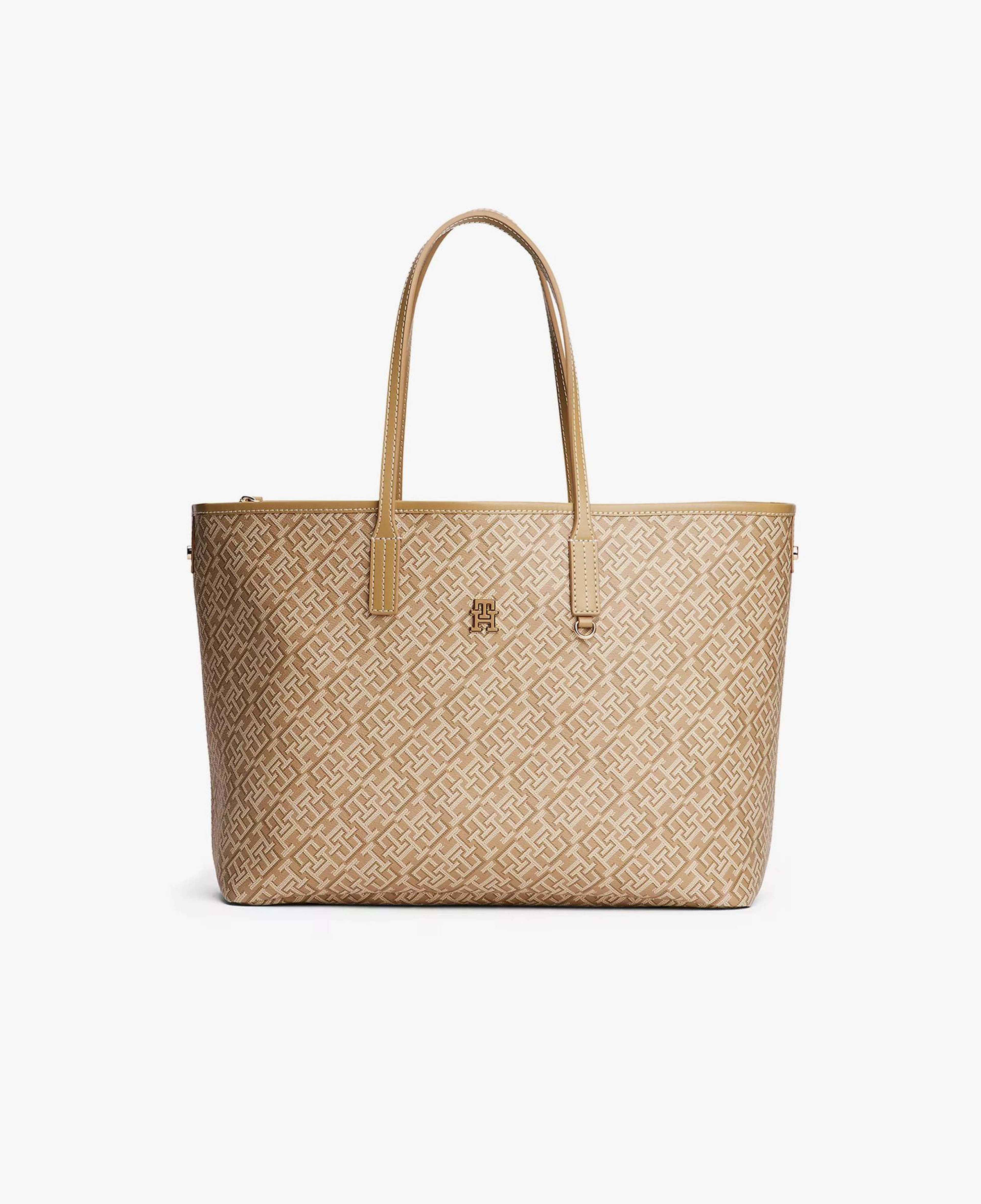Tommy Hilfiger Monoplay Leather Kadın Bej Tote Çanta