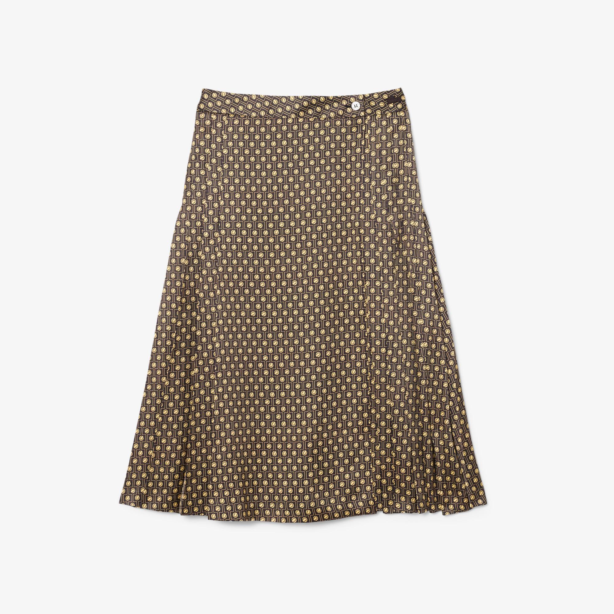 Lacoste Kadın Desenli Kahverengi Etek