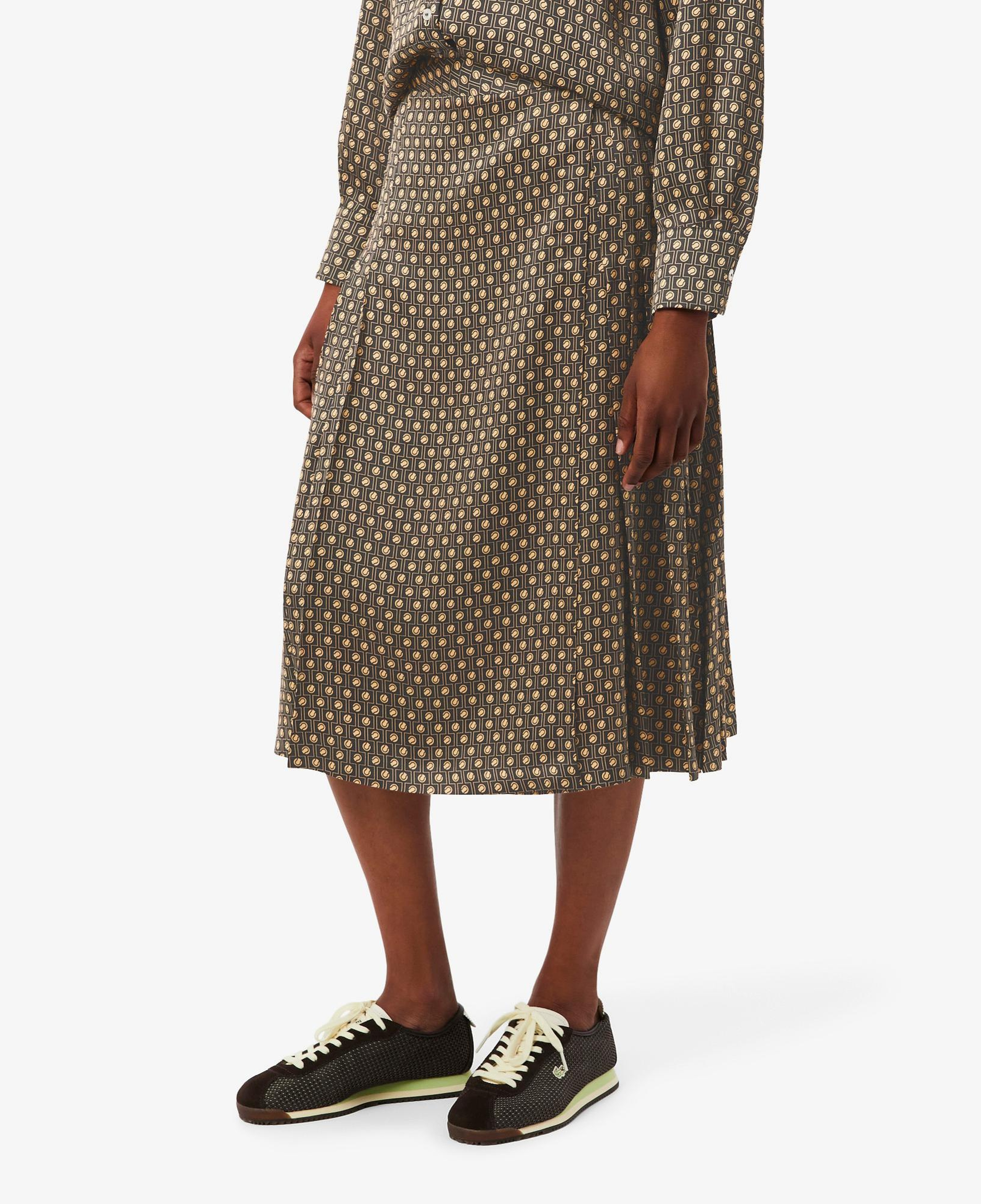 Lacoste Kadın Desenli Kahverengi Etek