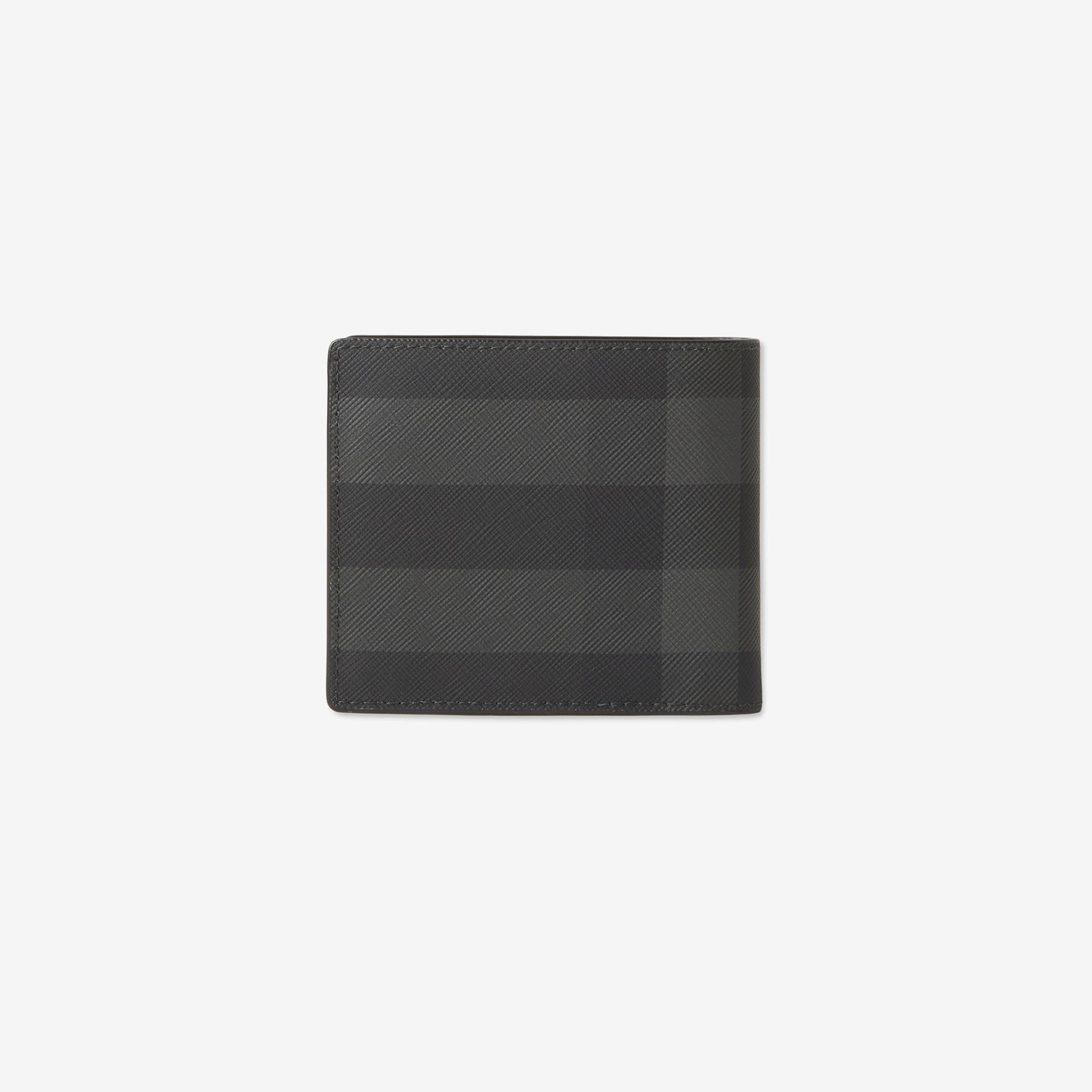 Burberry Check Bifold Coin Erkek Gri Cüzdan