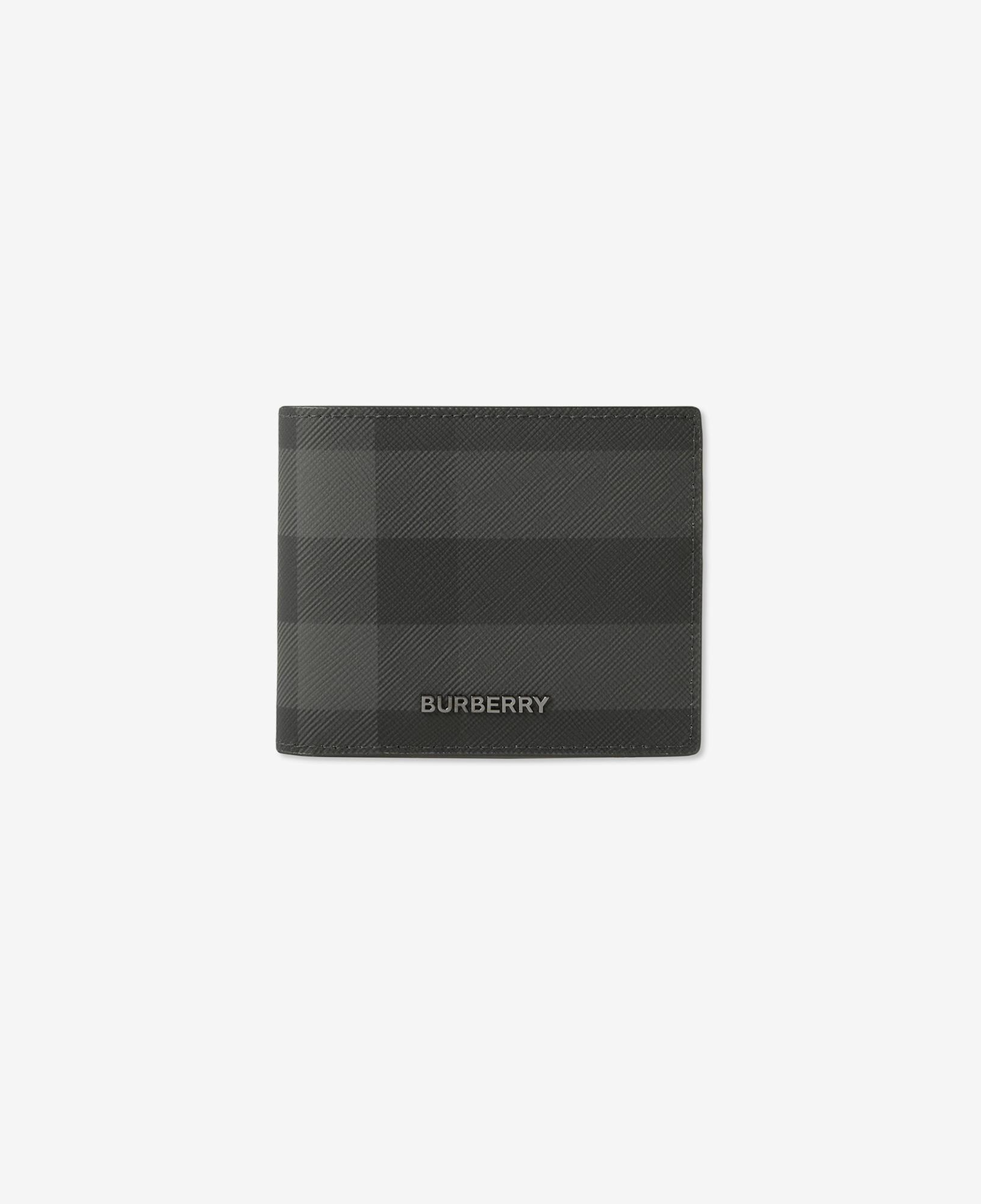 Burberry Check Slim Bifold Erkek Gri Cüzdan