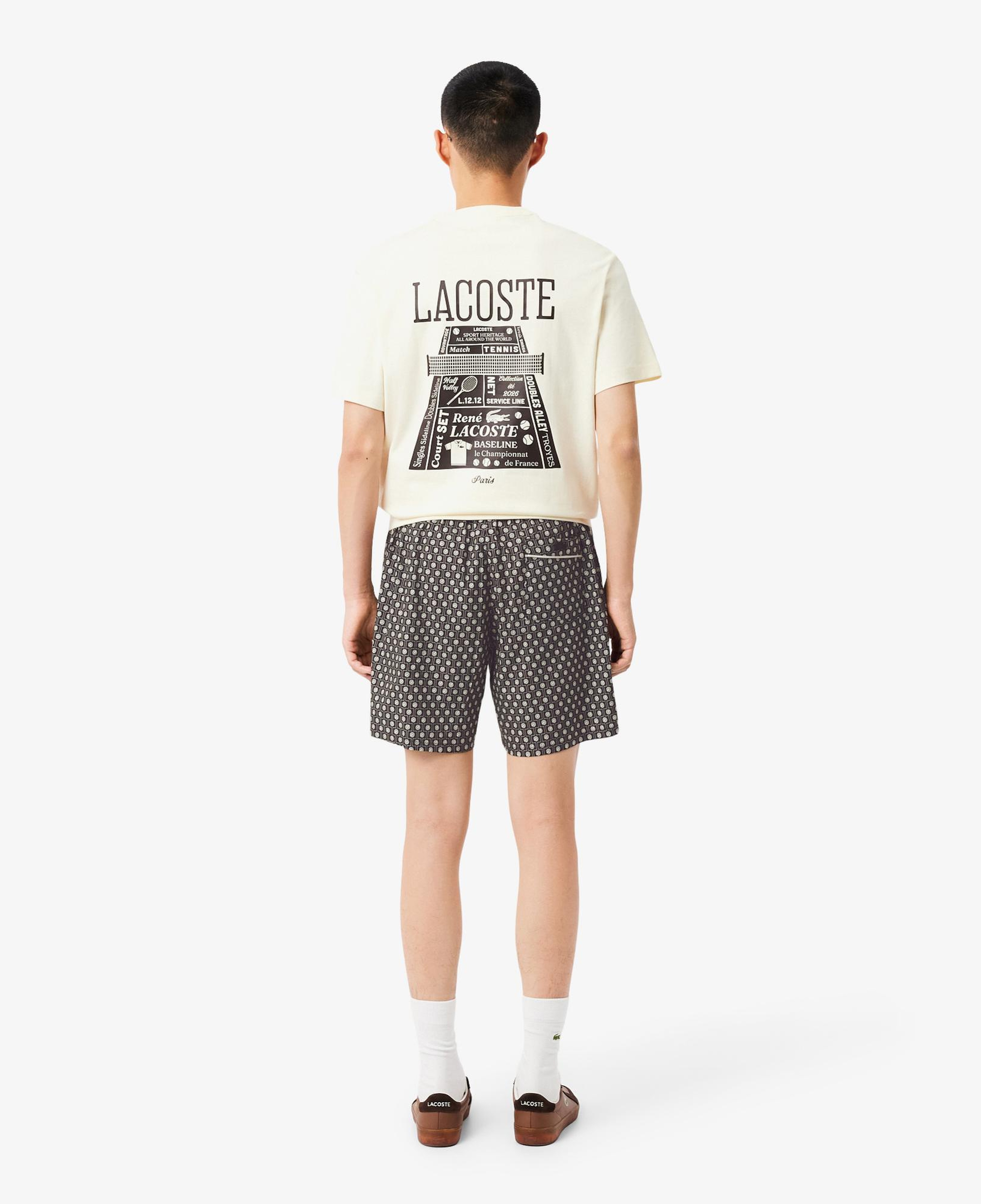 Lacoste Erkek Relaxed Fit Desenli Kahverengi Şort