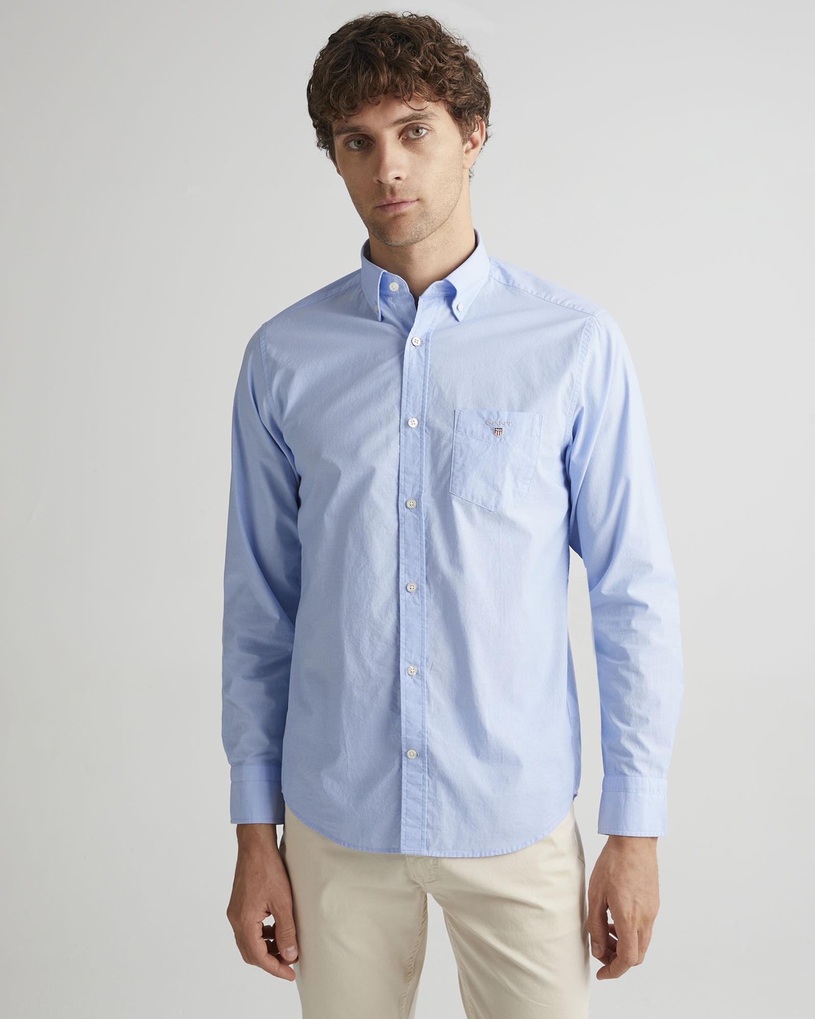 Gant Erkek Mavi Regular Fit Gömlek